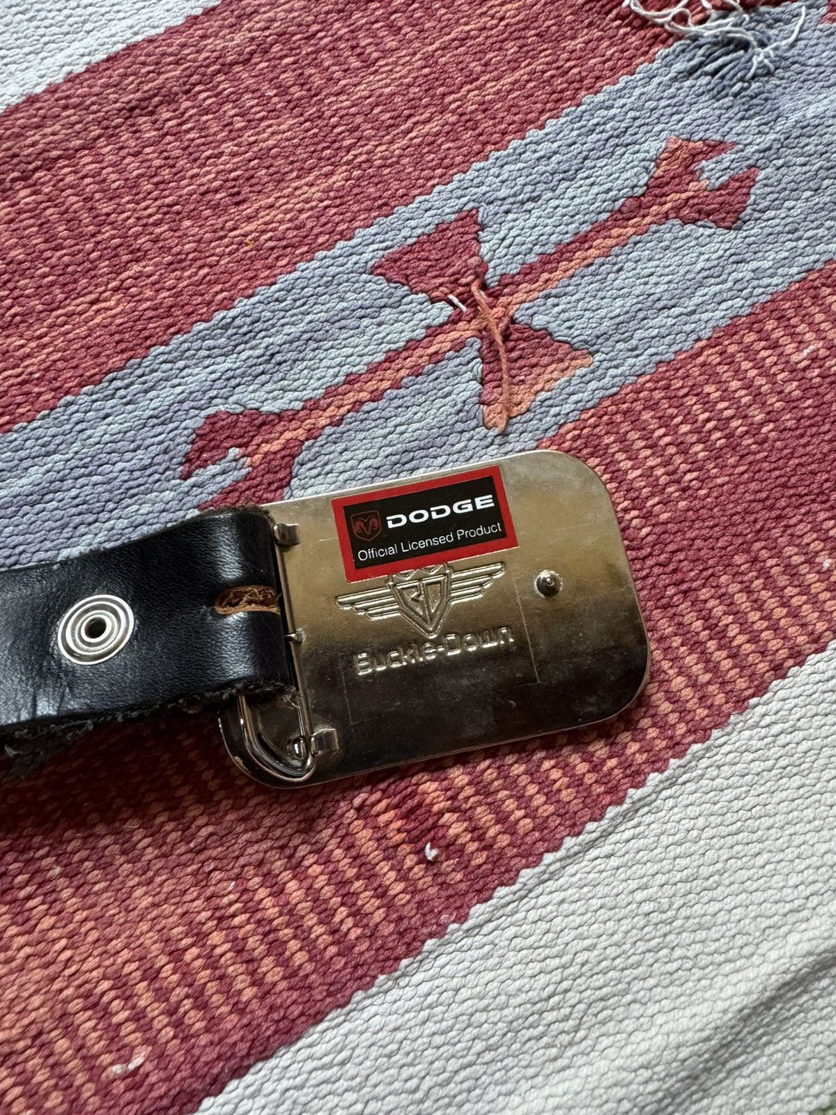 Genuine Leather Vintage 90’s Dodge y2k Genuine Leather Buckle Down Belt Size ONE SIZE - 5 Thumbnail