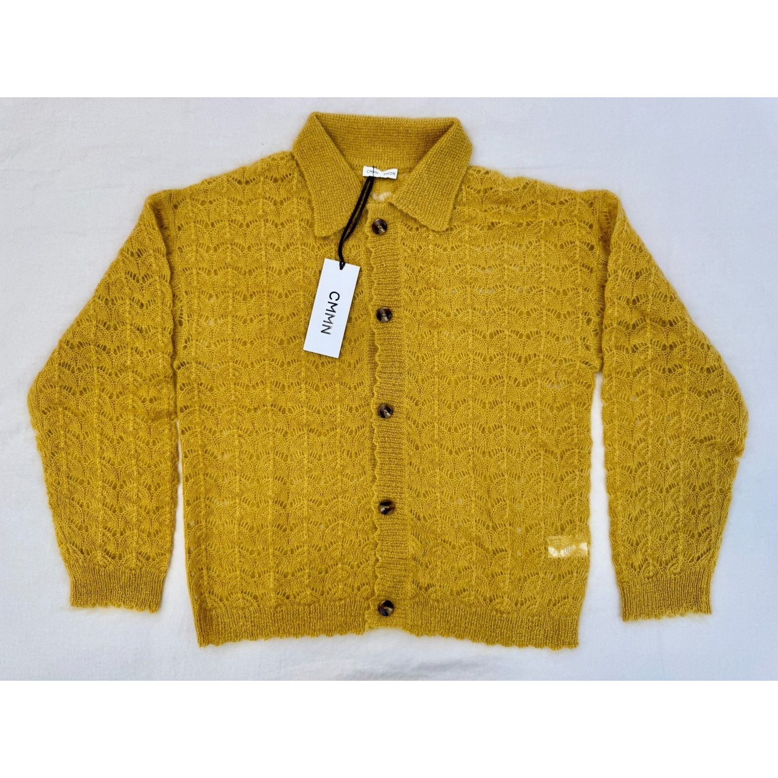 CMMN SWDN NWT CMMN SWDN Elm Pointelle Cardigan in Mohair Blend Size L Size US L / EU 52-54 / 3 - 1 Thumbnail