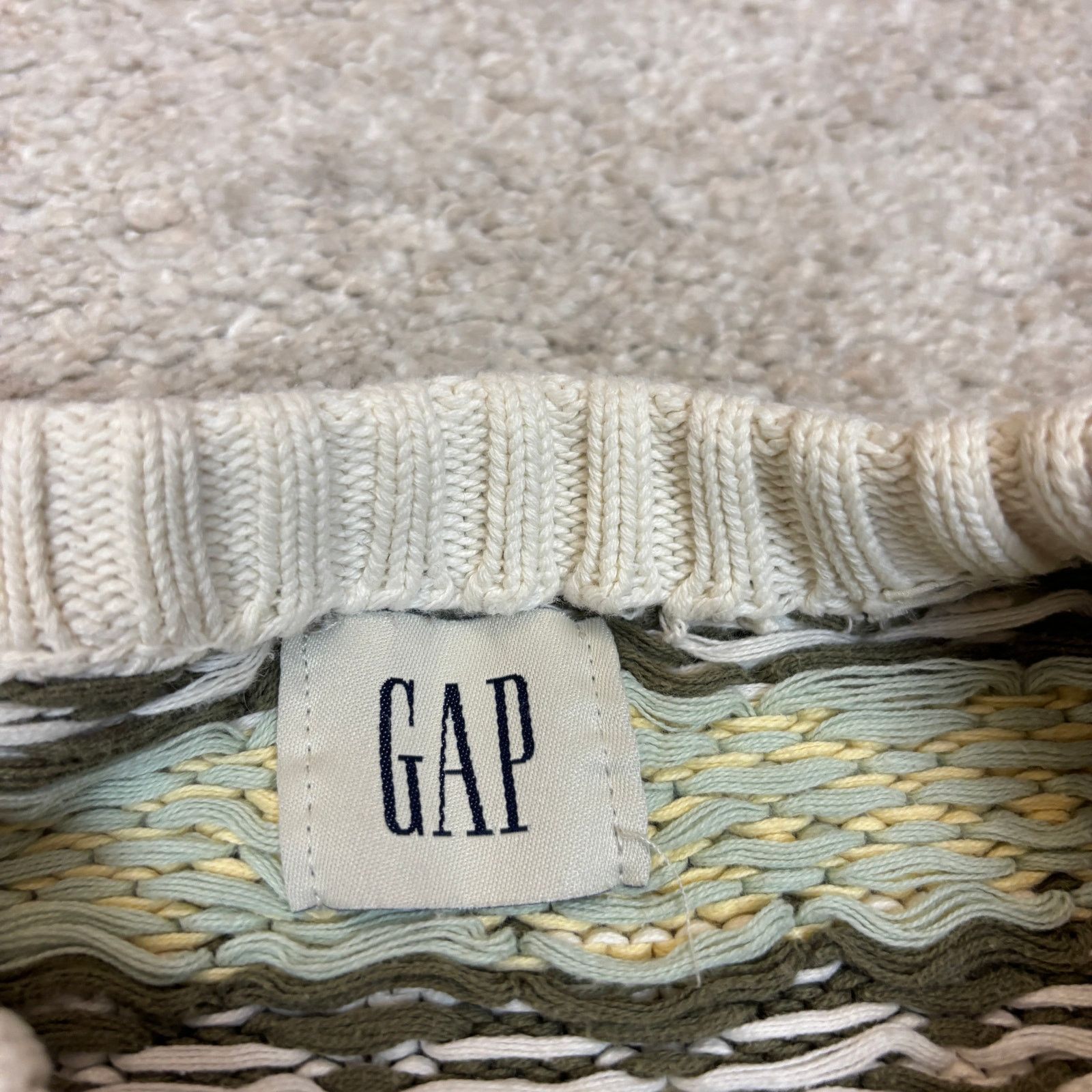 Gap × Vintage Vintage Gap Fair Isle Chunky Knit Fisherman Sweater Men's L Size US L / EU 52-54 / 3 - 4 Thumbnail