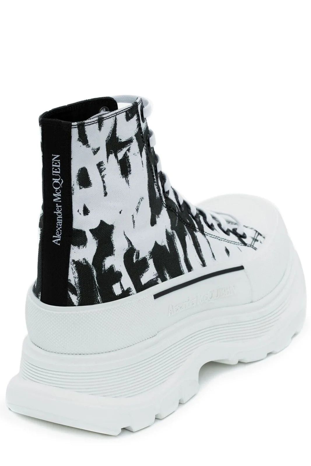 Alexander McQueen o1y1024 Hi-Top Sneakers in White & Black Size US 6 / EU 39 - 3 Thumbnail