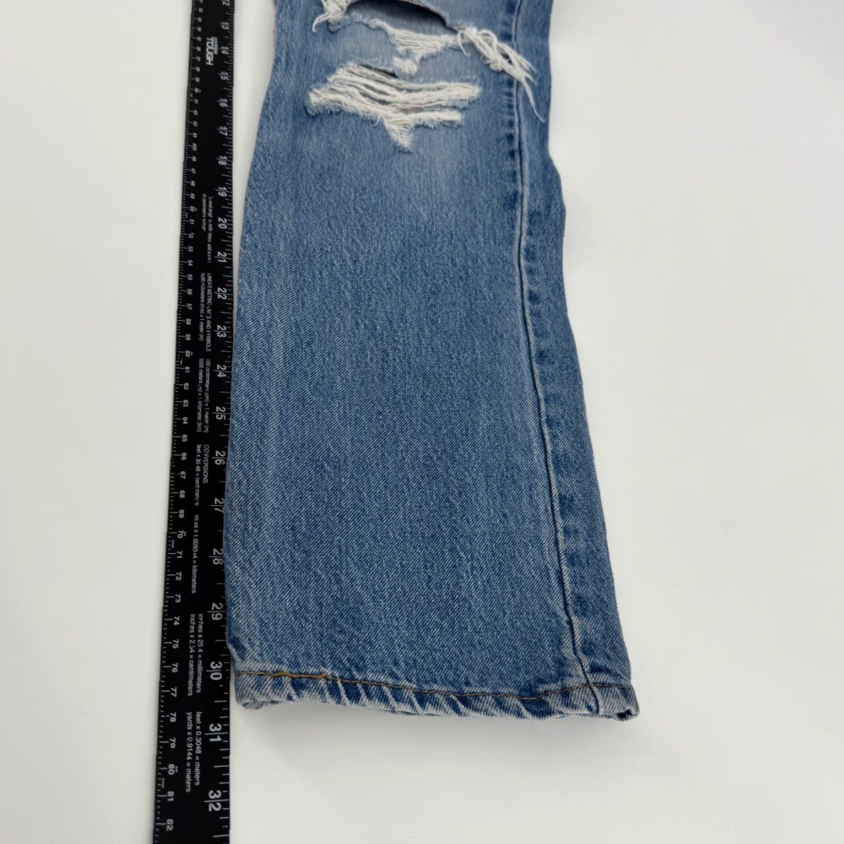 Levi's Levi's 501 Mens Jeans Blue Light Wash Distressed Button Fly Cotton Denim 34x32 5-Pocket Casual Streetwear 90s Grunge Mens Size US 34 / EU 50 - 6 Thumbnail