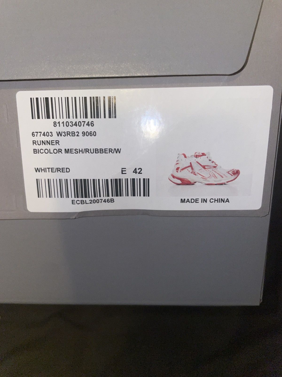 Balenciaga Balenciaga Runner Sneaker WHITE+RED Size US 9 / EU 42 - 8 Thumbnail