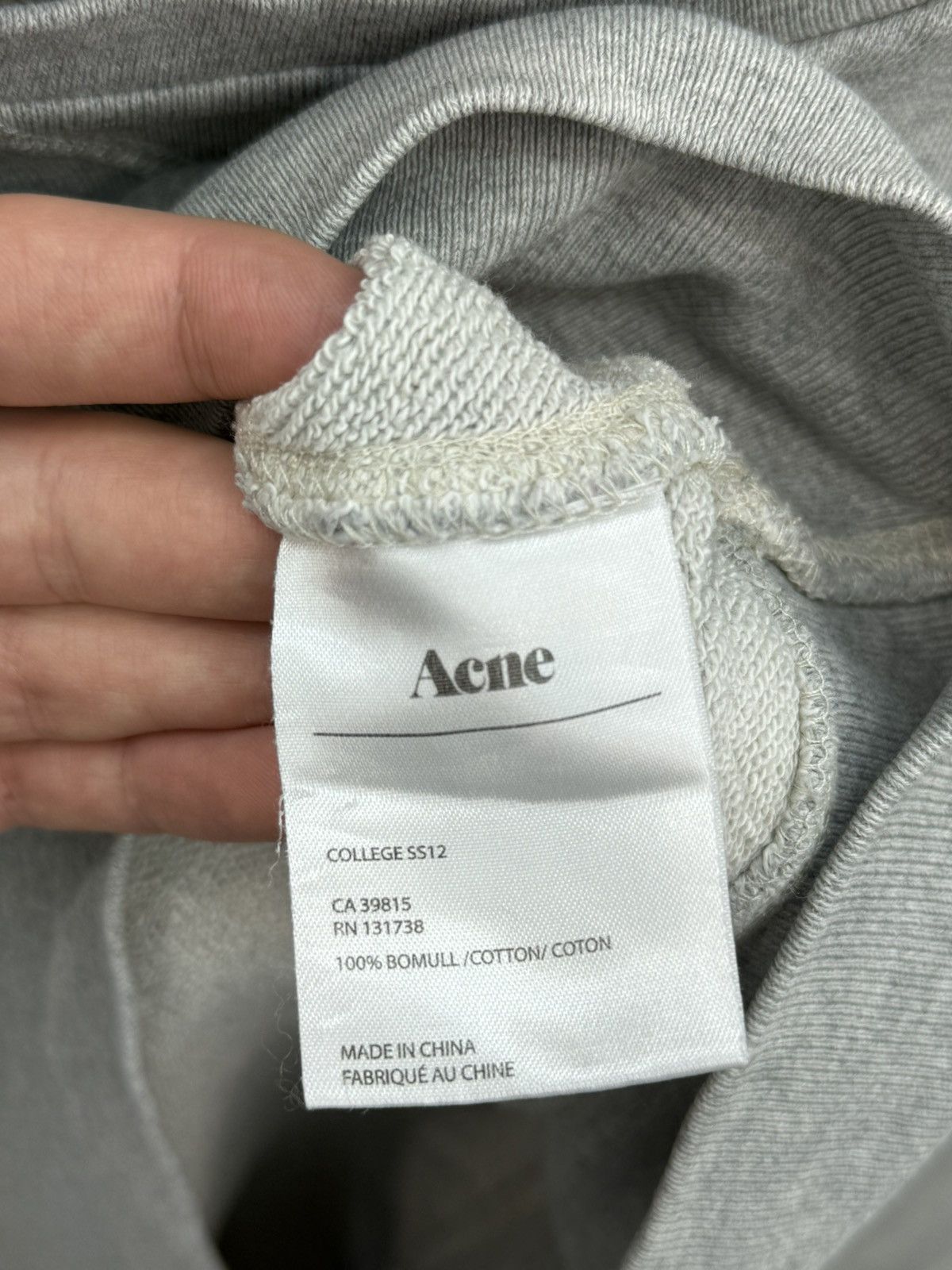 Acne Studios Acne Studios Cotton College Sweatshirt Size US XL / EU 56 / 4 - 5 Thumbnail