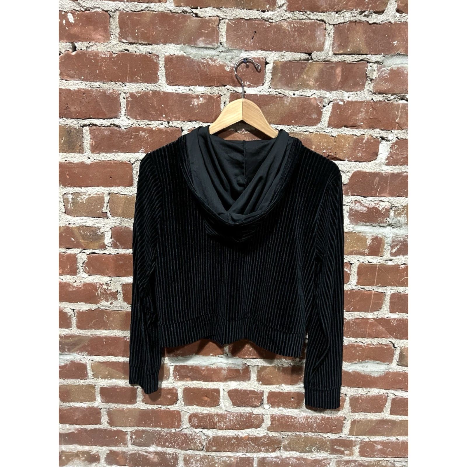 Vintage Colsie Sweatshirt Full Zip Hooded Black Womens Size S Small Ribbed Zip Hoodie Sweatshirt Activewear Size S / US 4 / IT 40 - 2 Thumbnail