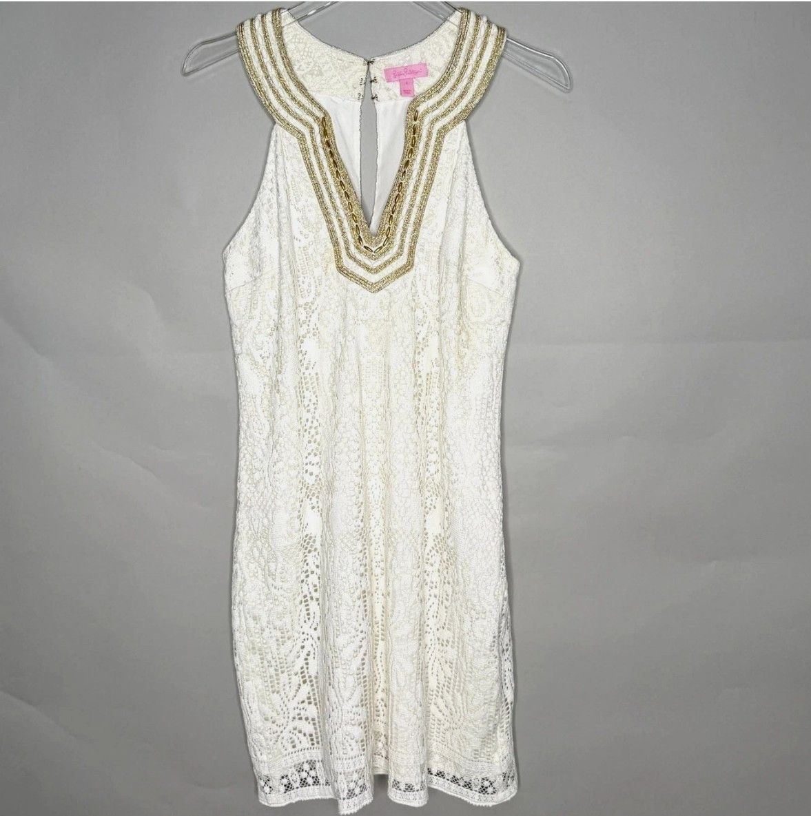 Lilly Pulitzer Calera Jungle White Lace Shift Dress New, with Tags Size XS / US 0-2 / IT 36-38 - 3 Thumbnail