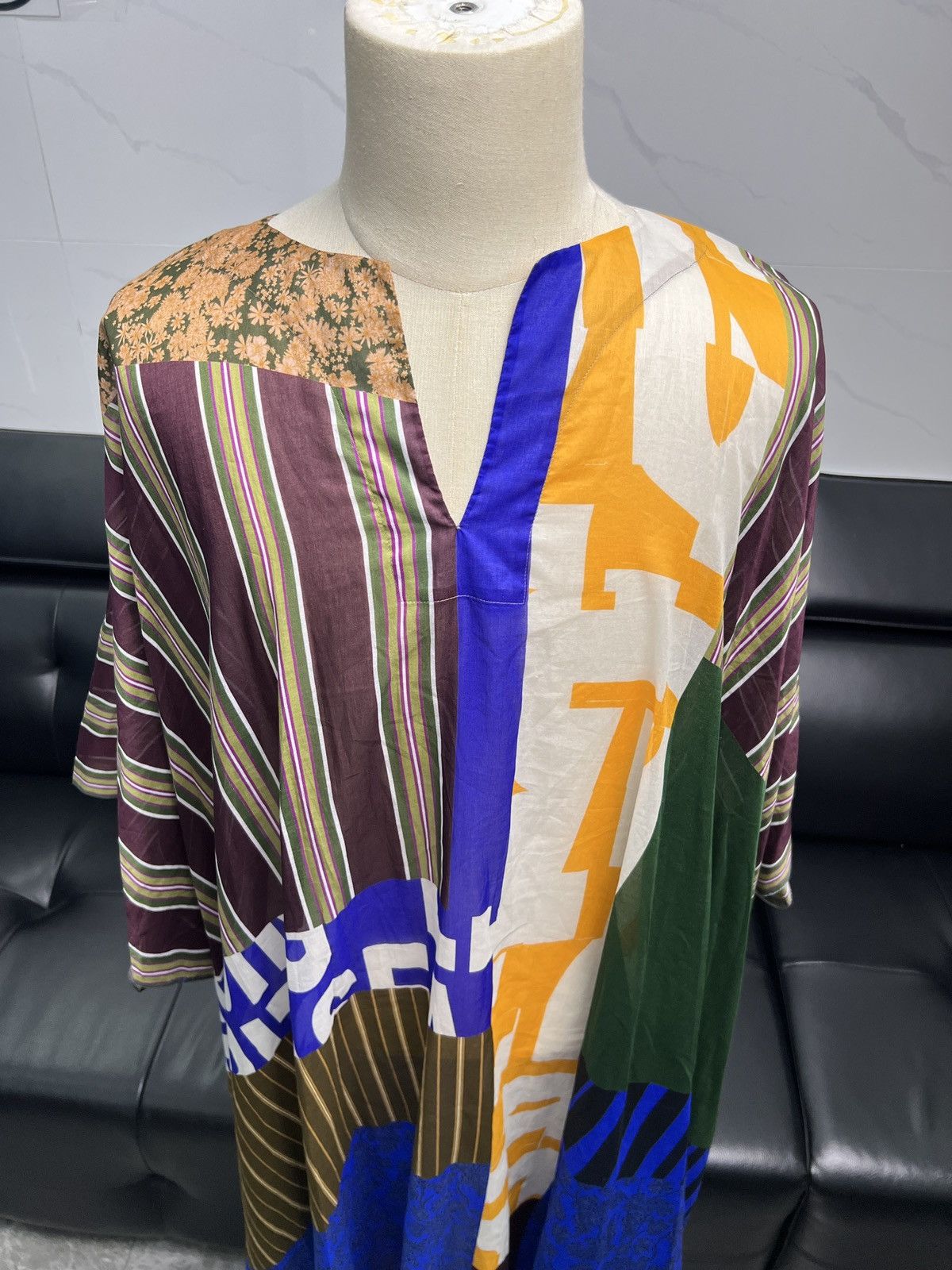 Dries Van Noten Dries Van Noten SS23 Patchwork Print Kaftan Dress Size ONE SIZE - 9 Thumbnail