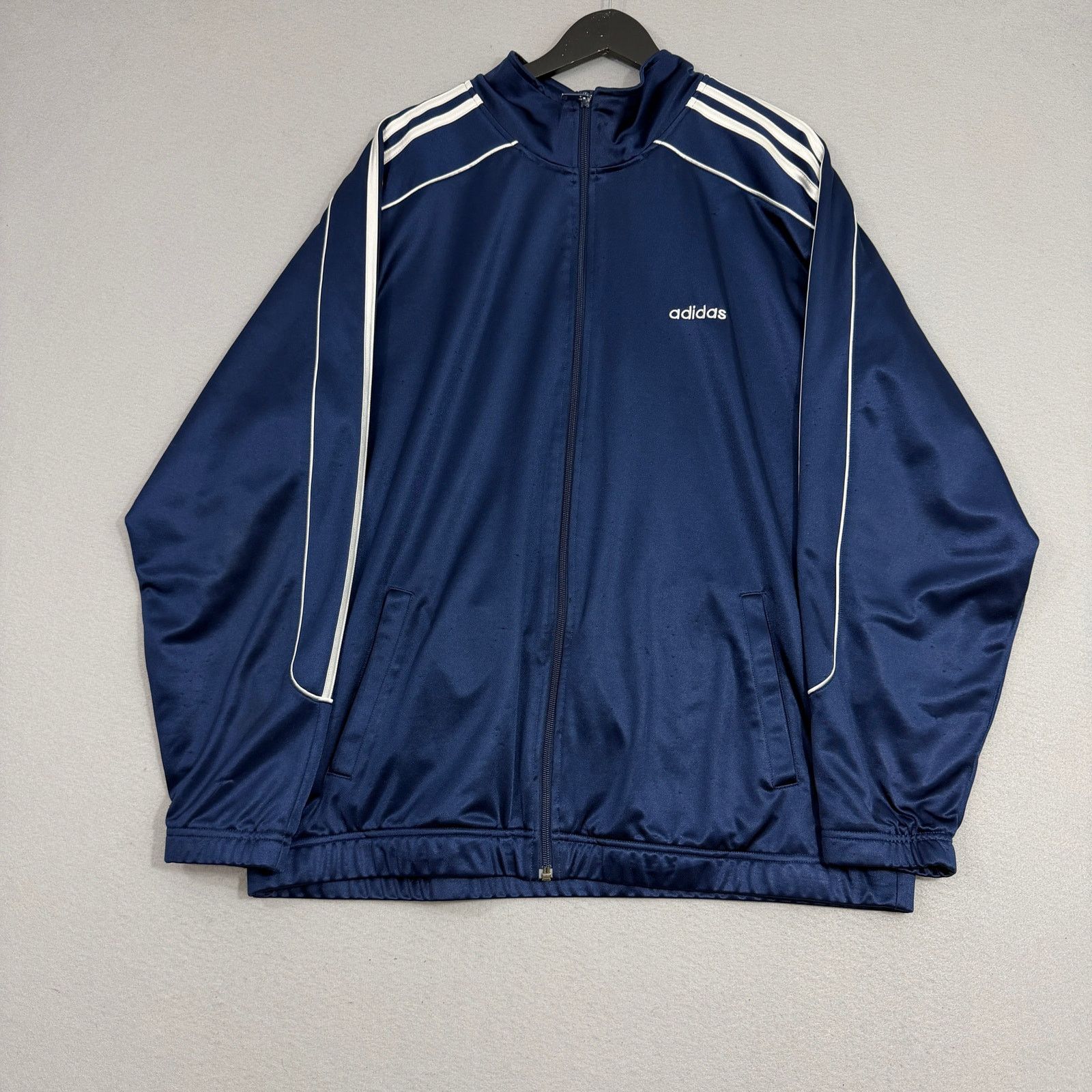 Adidas Vintage Adidas 3 stripe Satin Track Jacket Men's XL Blue Size US XL / EU 56 / 4 - 1 Thumbnail