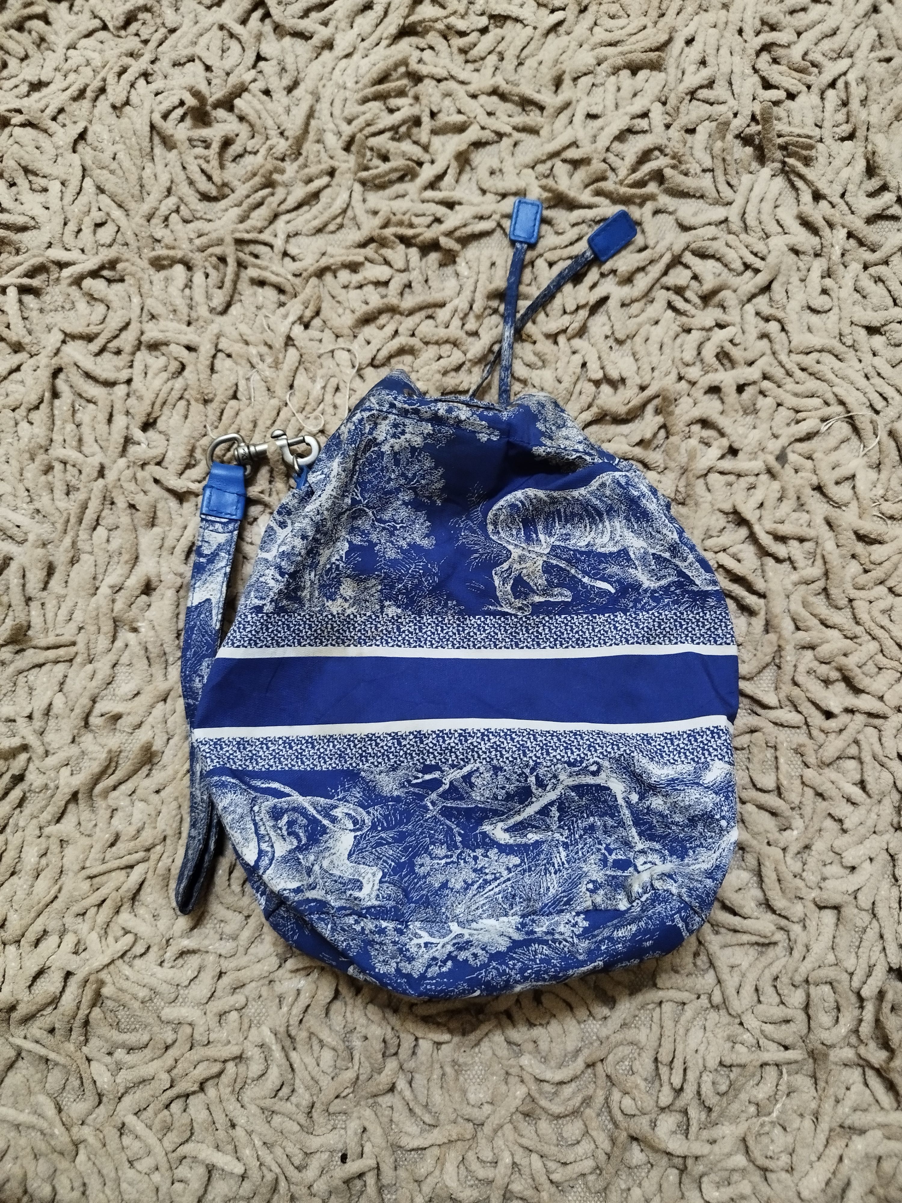 Christian Dior Monsieur Christian Dior Logo Travel Drawstring Pouch Printed Fabric Size ONE SIZE - 2 Thumbnail