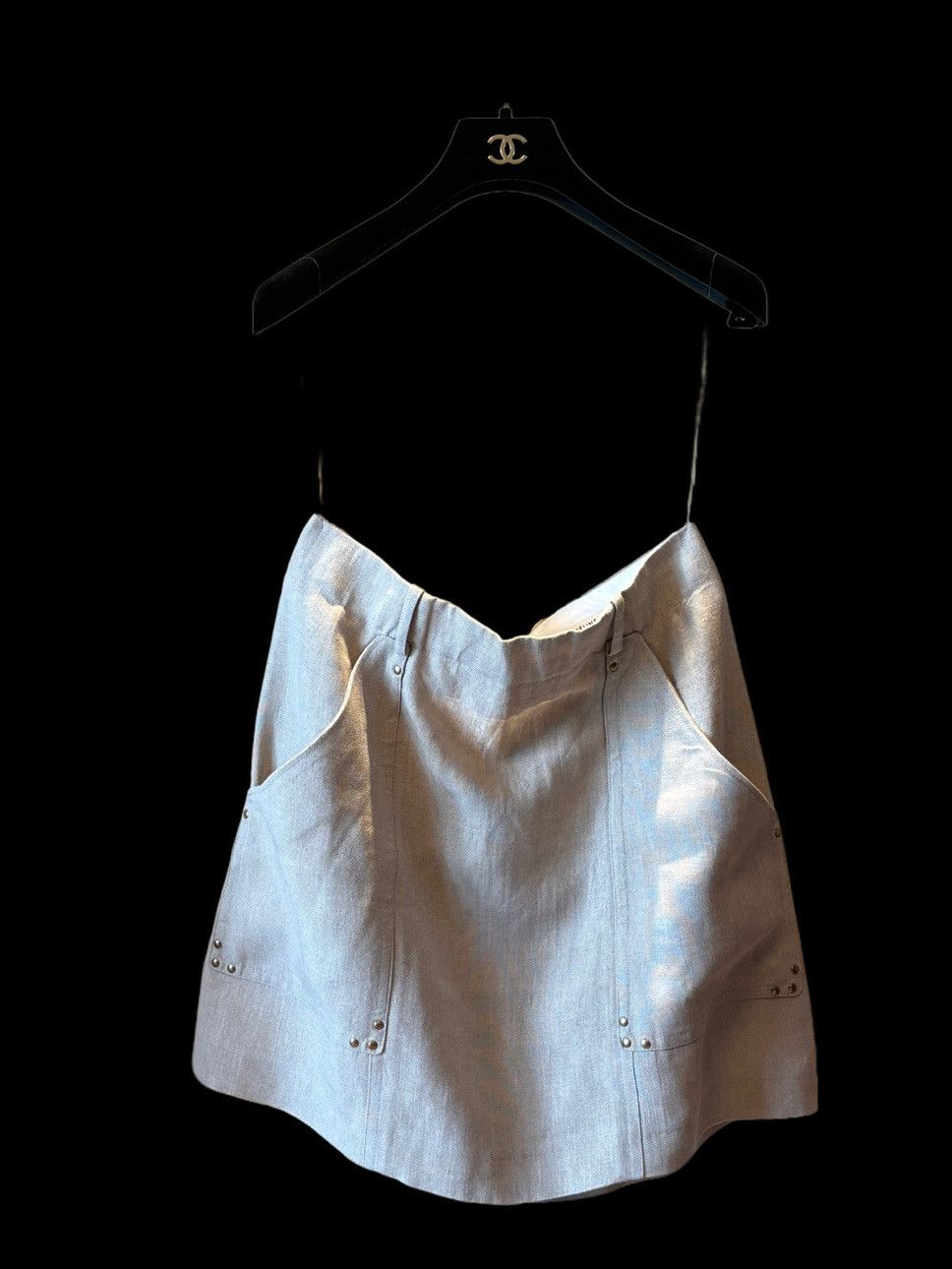 Celine Celine Linen Mini Skirt Size 40 Size 27" / US 4 / IT 40 - 1 Thumbnail