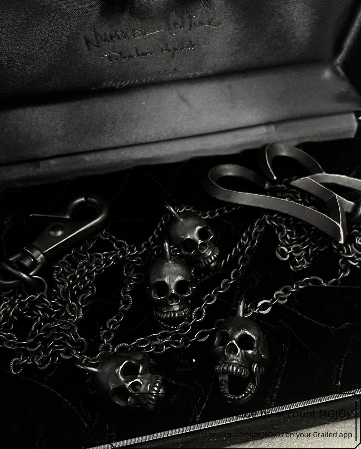 Number (N)ine Number Nine 06ss Heart & Skull Black Necklace mojos110 Size ONE SIZE - 2 Thumbnail