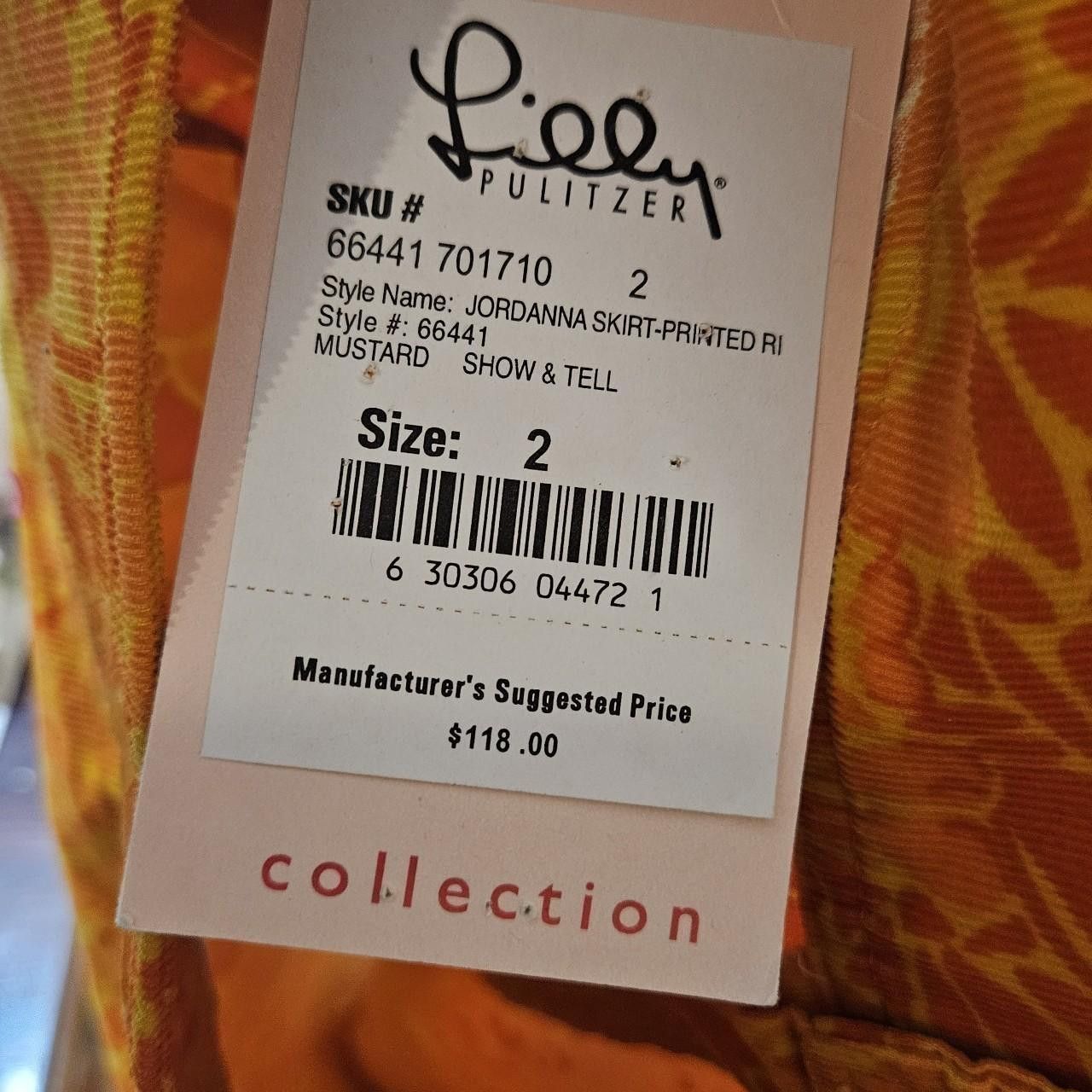 Lilly Pulitzer 90s does 60s boho twee orange corduroy mini skirt deadstock Size 26" / US 2 / IT 38 - 5 Thumbnail
