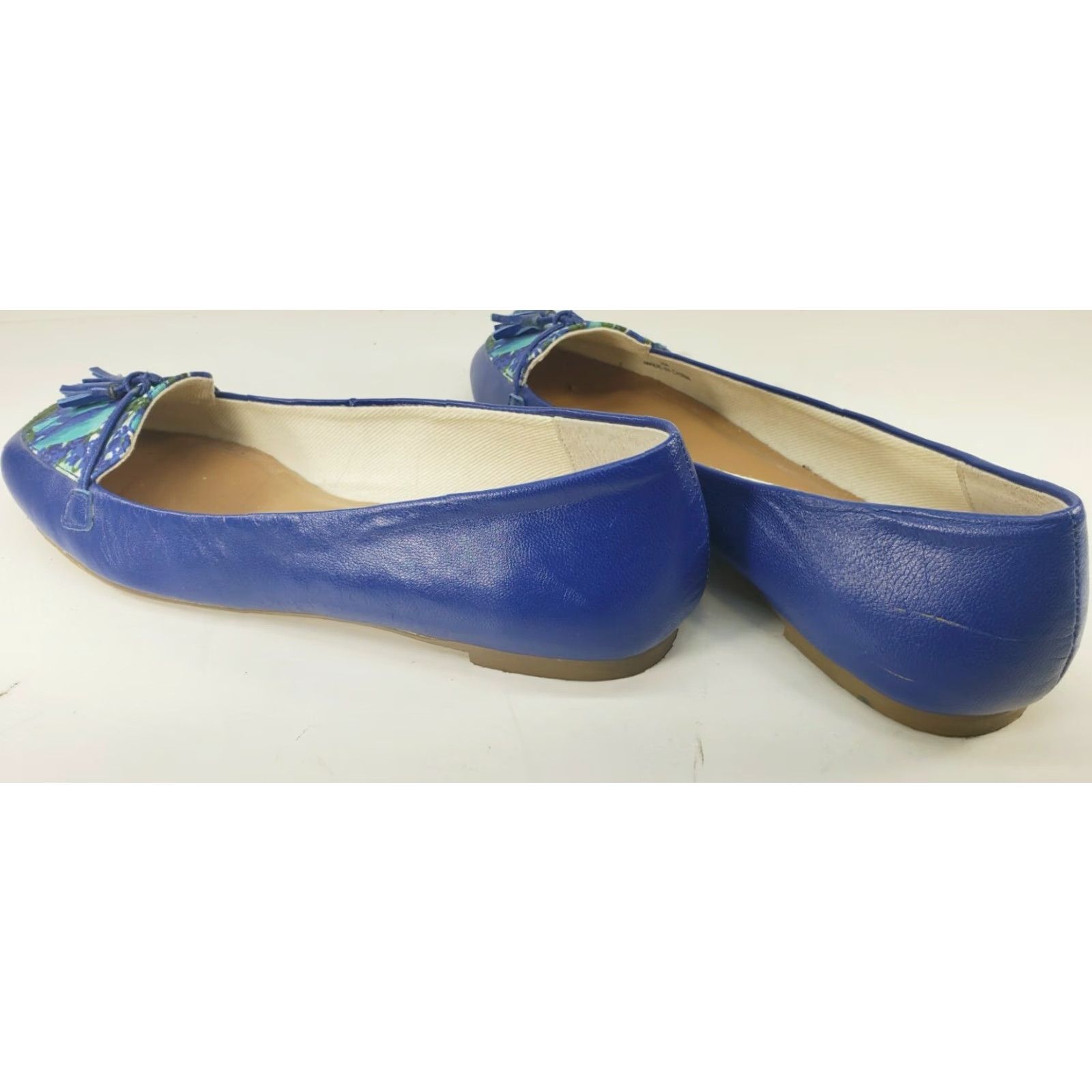 Talbots Talbots Flats Women's 7M Blue Tassel Painted Floral Vamp Very Cute! Shoes are in Like New Condition but have been worn once. Pre-owned. Size US 7 / IT 37 - 5 Thumbnail