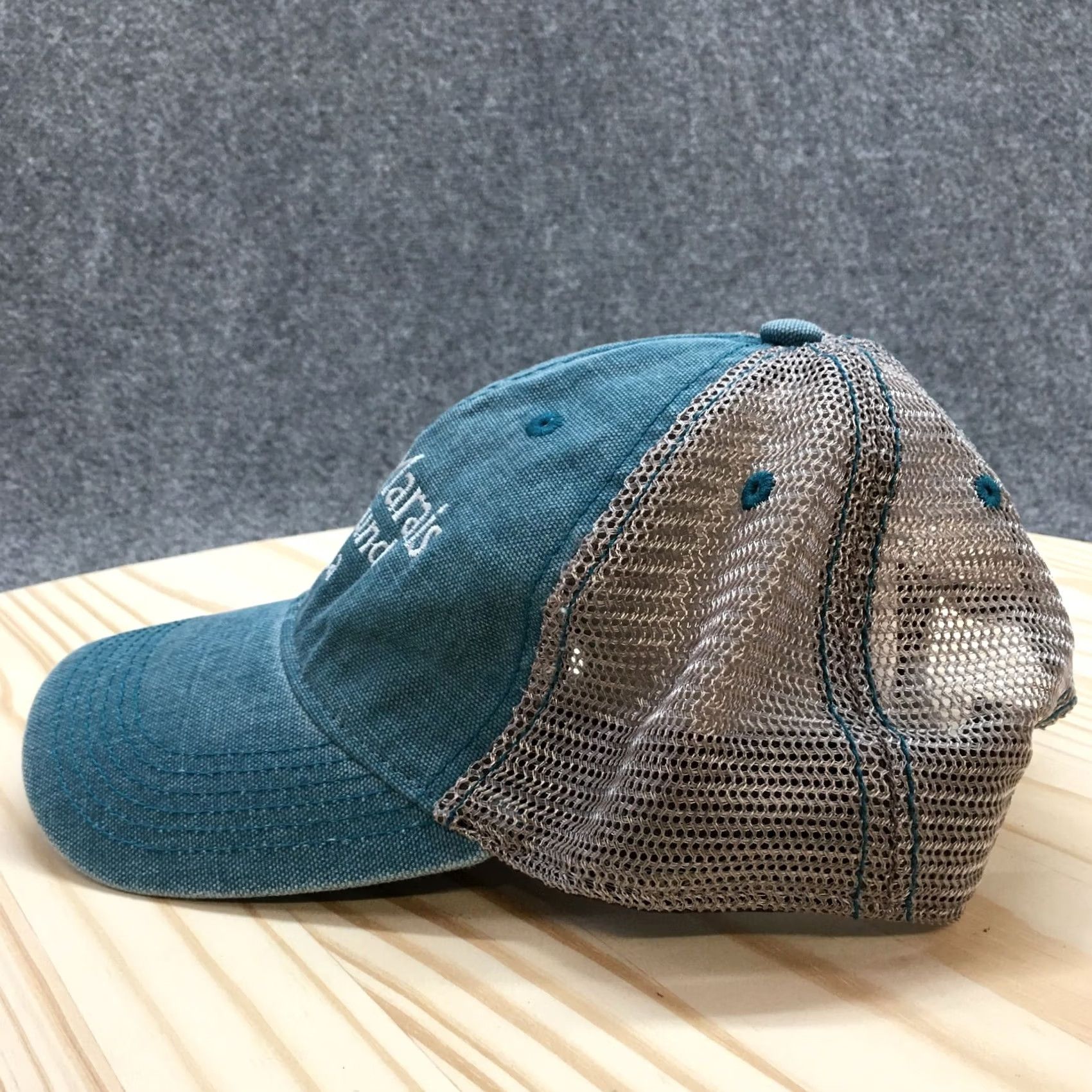 Our Legacy Legacy Trucker Hat Grand Marais Campground Mens Blue Gray OS Embroidered Logo Size ONE SIZE - 4 Thumbnail