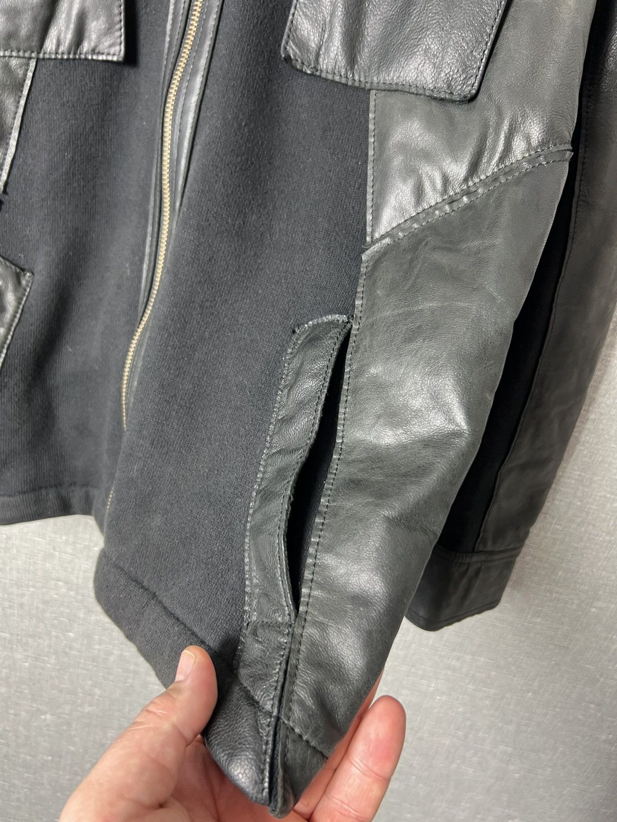 Versace Vintage Versace Sport Big Logo Collared Leather Jacket Biker Size US M / EU 48-50 / 2 - 5 Thumbnail