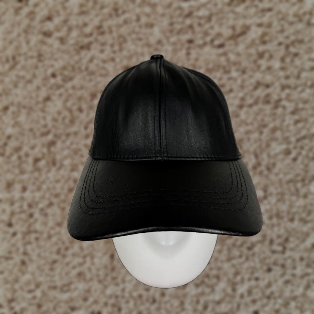 Vintage VINTAGE Winner Hat Cap Strap Back Adult One Size Black Leather 70s Made USA Size ONE SIZE - 1 Thumbnail