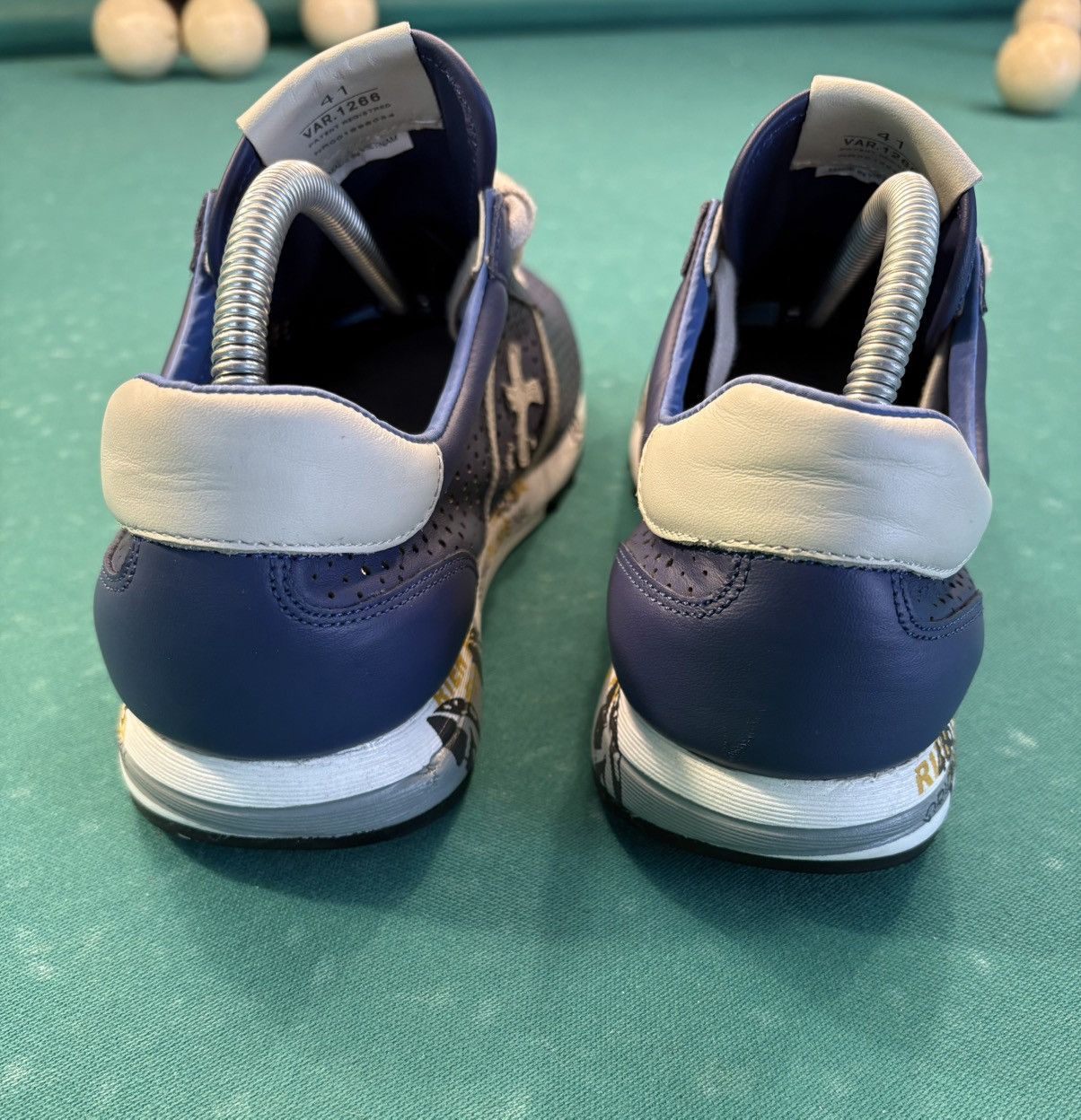 Premiata PREMIATA Lucy Lacer Men's Blue Perforated Leather Sneakers Size US 8 / EU 41 - 6 Thumbnail