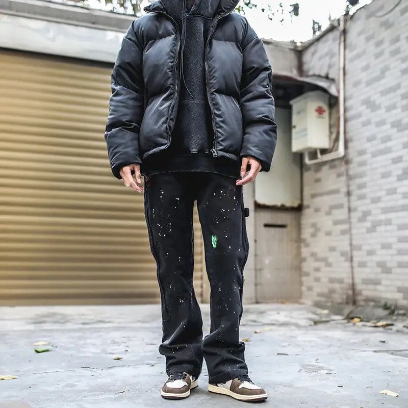 Japanese Brand × Vintage Graffiti Cargo Flared Jeans Splash Ink Wide Leg Denim Pant Size US 32 / EU 48 - 2 Thumbnail