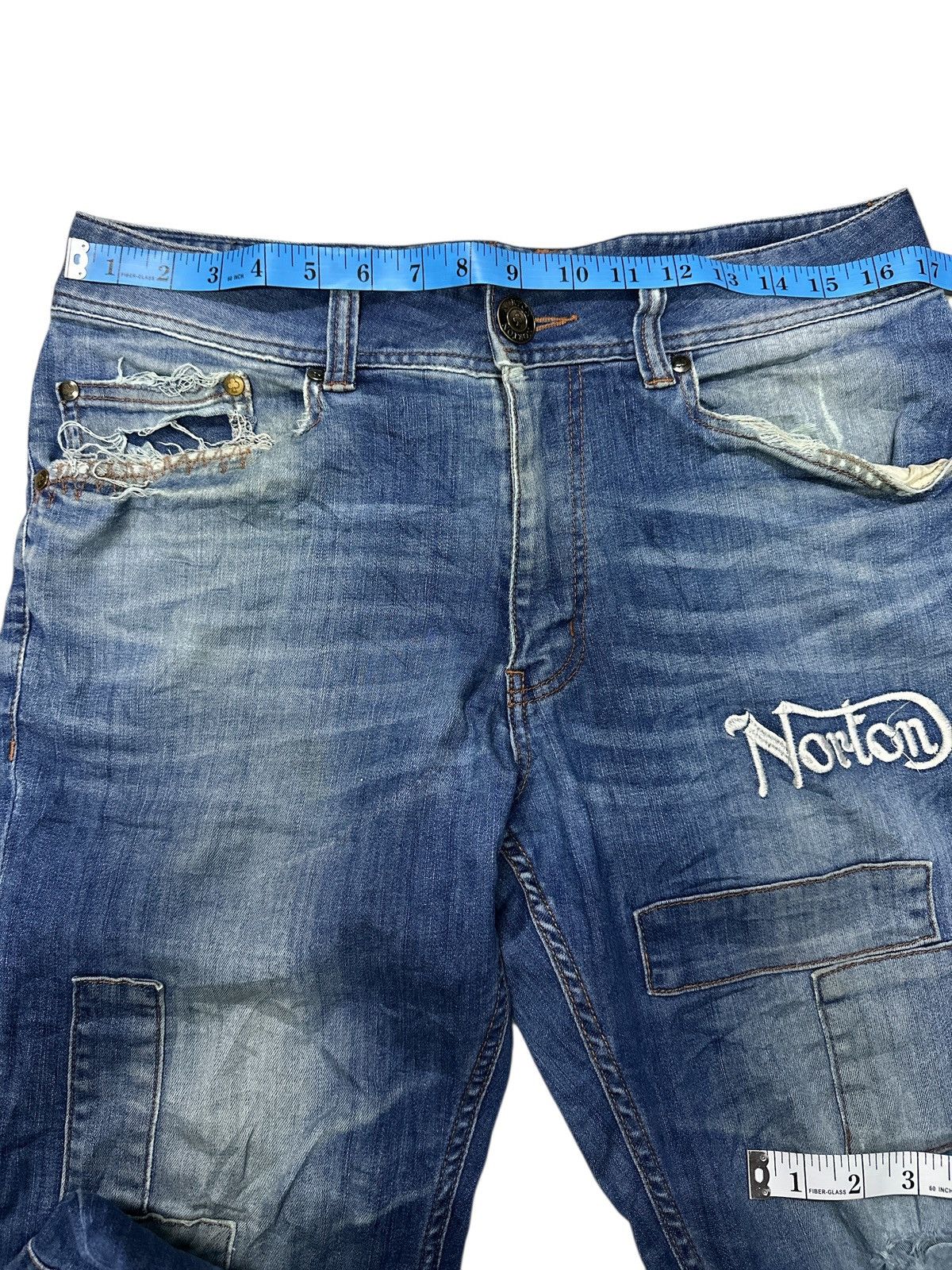 Japanese Brand Distress Norton Bike Fashion🎌💥 Size US 34 / EU 50 - 3 Thumbnail