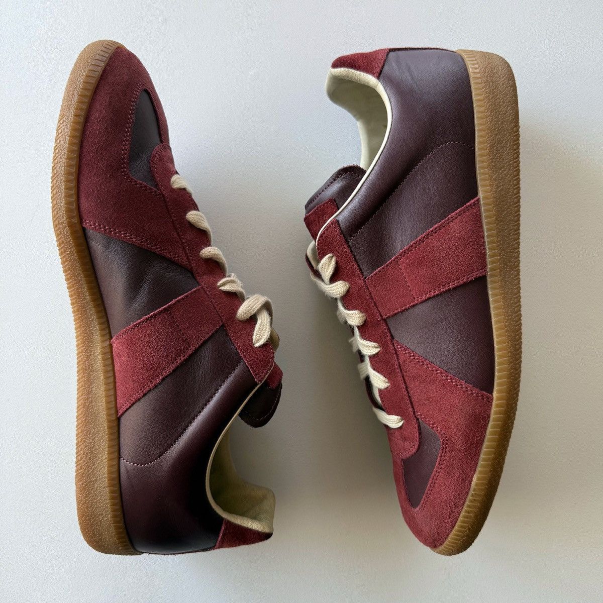 Maison Margiela 2015 Maison Margiela Burgundy Oxblood GATs Size US 10 / EU 43 - 6 Thumbnail