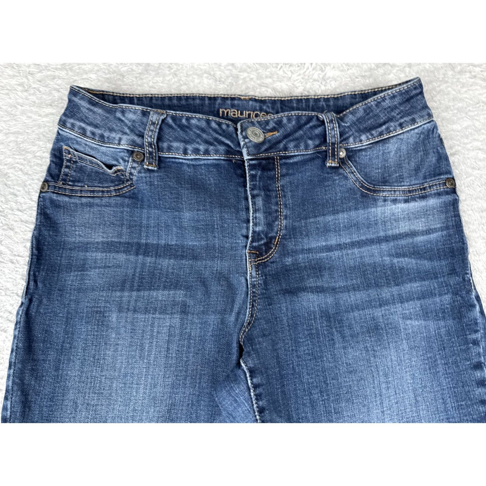 Vintage Maurices Jeans Womens M Blue Skinny Mid Rise Slim Fit Stretch Denim Medium Wash 90s City Womens Size 32" / US 10 / IT 46 - 4 Thumbnail