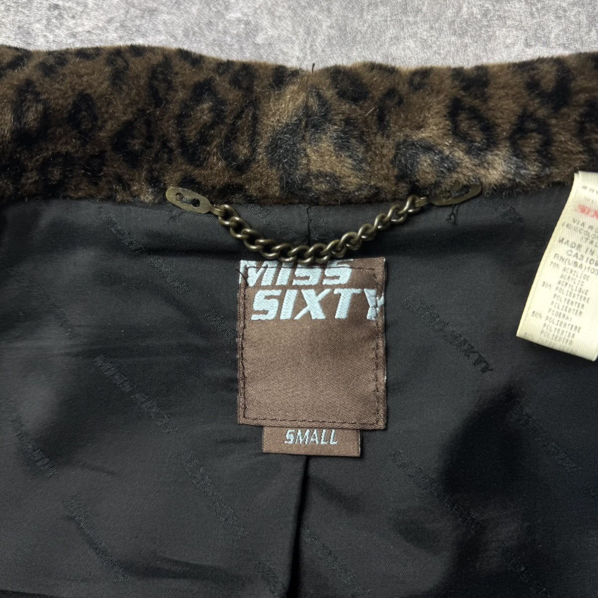 Miss Sixty Miss Sixty Vintage Y2K Leopard Print Faux Fur Jacket Size S / US 4 / IT 40 - 10 Thumbnail