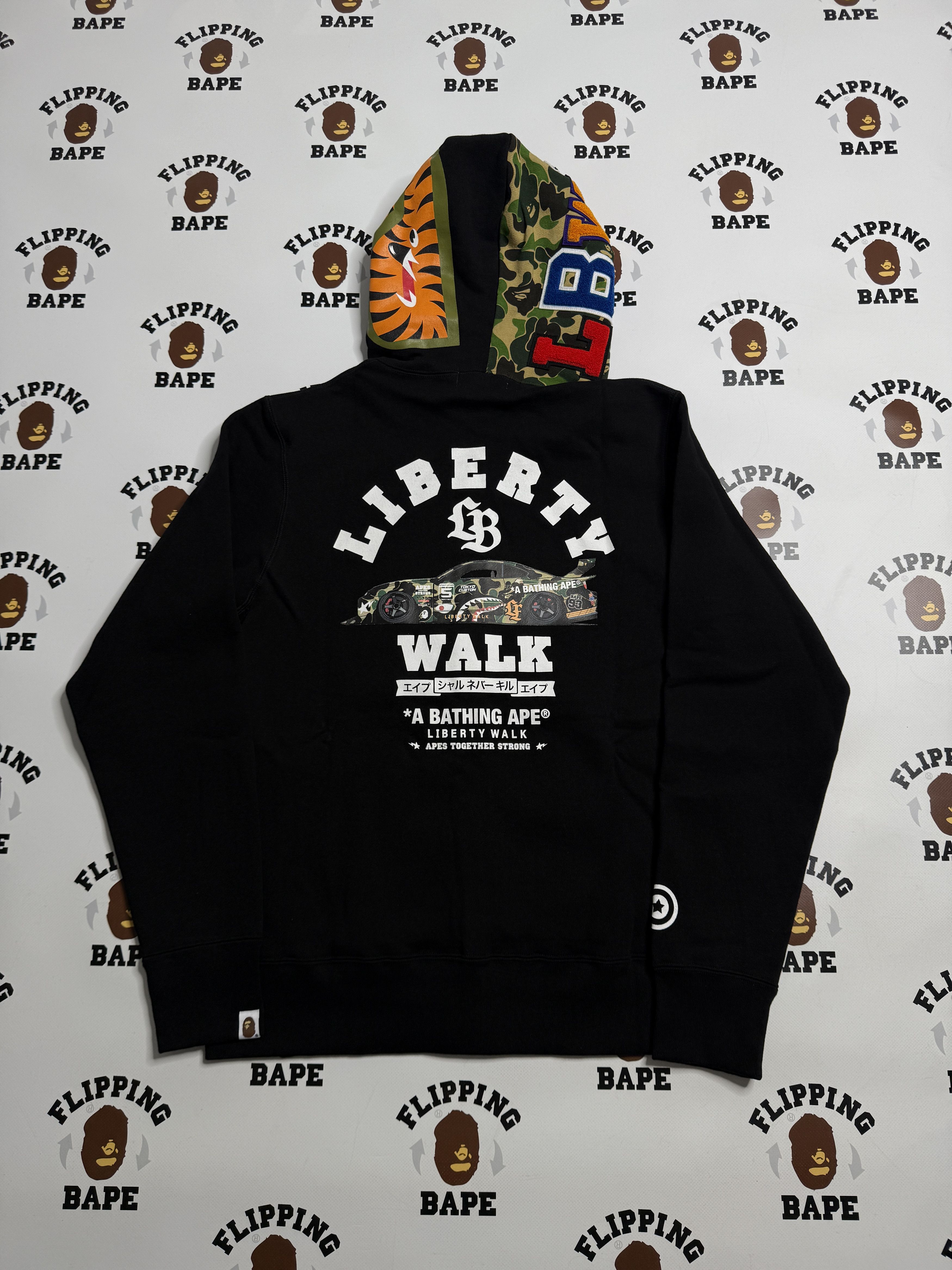 BAPE X LIBERTY WALK KATO S15 SHARK FULL ZIP HOODIE