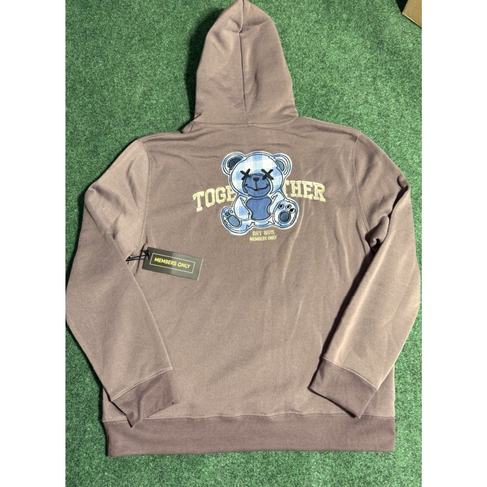 Members Only Members Only Hoodie Pullover Men XL NWT Sewn on Bear Patch Embroidered Together Emperador Color Size US XL / EU 56 / 4 - 2 Thumbnail