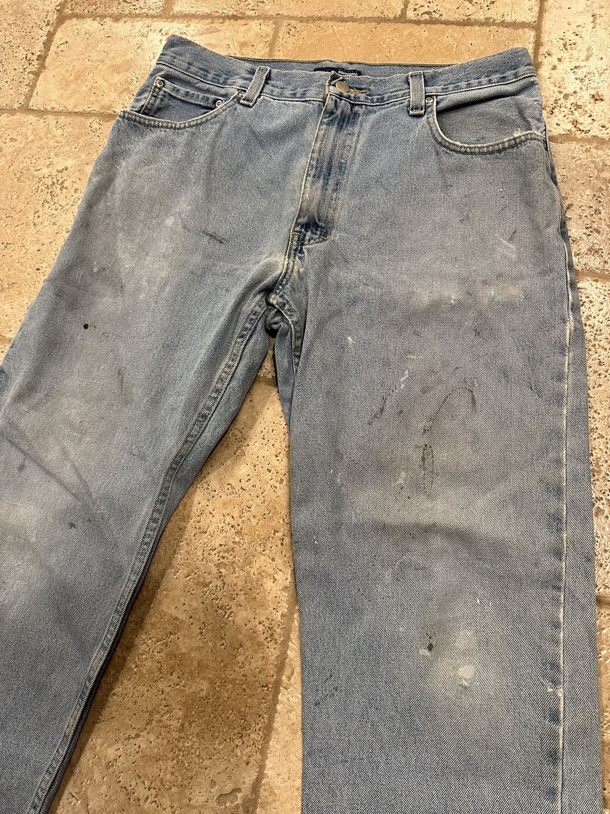 Basic Editions × Vintage Vintage Basic Editions Distressed Painter’s Blue Denim Jeans Size US 34 / EU 50 - 3 Thumbnail