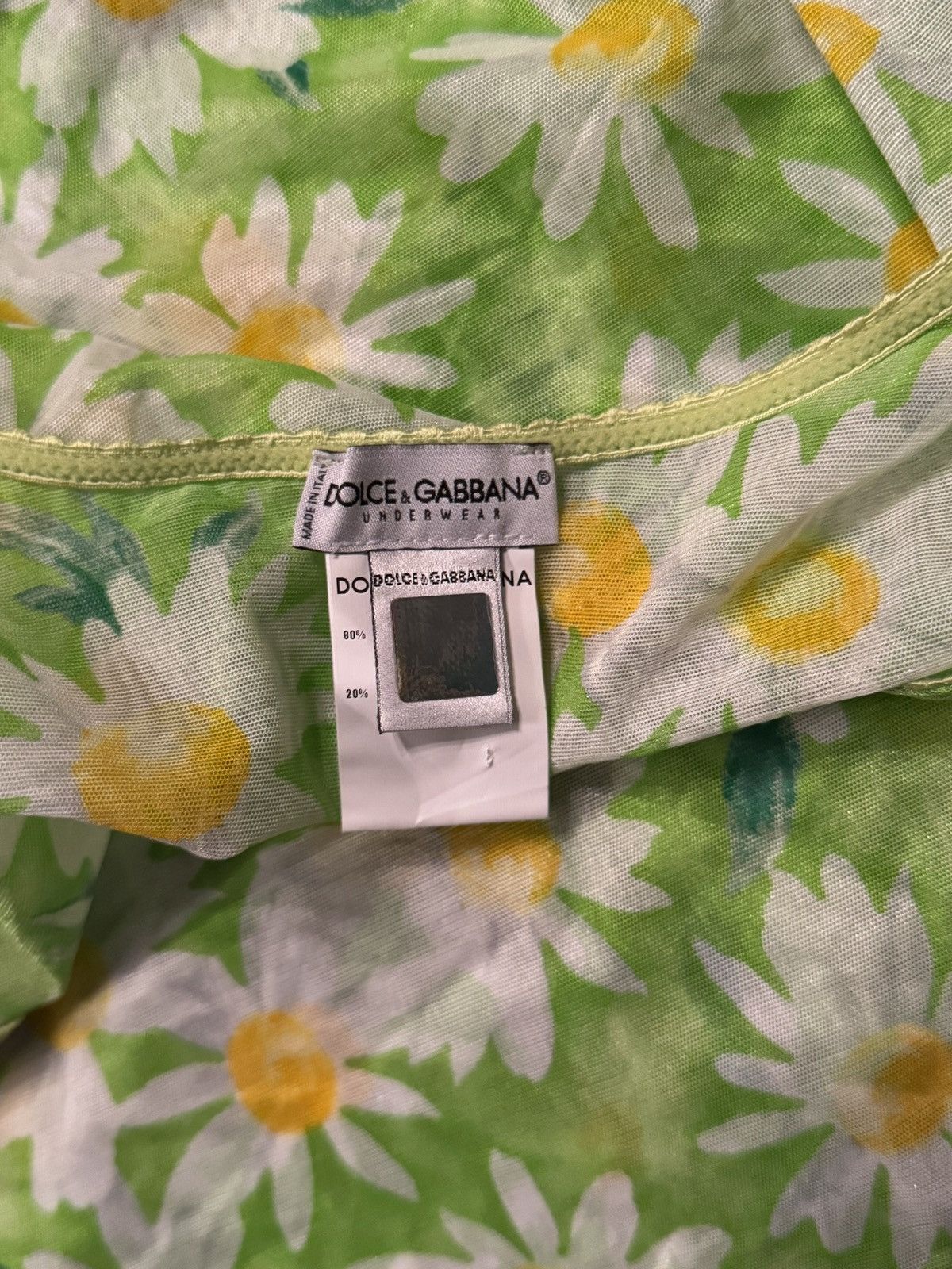 Designer × Dolce & Gabbana × Vintage Dolce & Gabbana D&G 2000s vintage mesh floral t-shirt Y2K Size M / US 6-8 / IT 42-44 - 6 Thumbnail