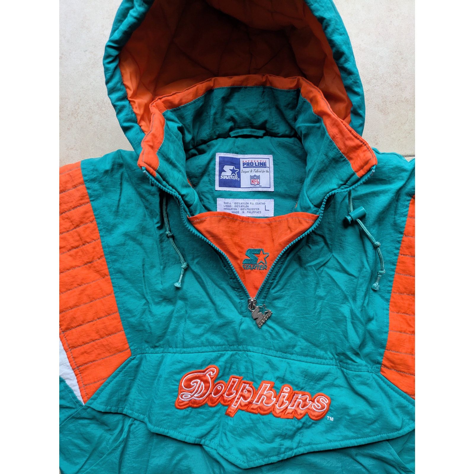 NFL × Starter Miami Dolphins 90s STARTER puffer Pullover yth teal NFL vtg Size US S / EU 44-46 / 1 - 5 Thumbnail