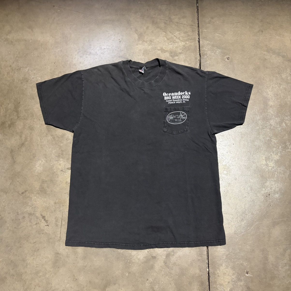 Harley Davidson Vintage 90s Biker T shirt Pocket Tee Oceandocks Daytona USA Size US XL / EU 56 / 4 - 7 Thumbnail