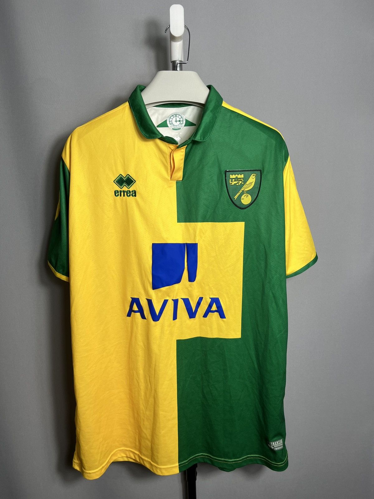 ERREA MEN'S FC NORWICH CITY 2015 2016 HOME SOCCER JERSEY
