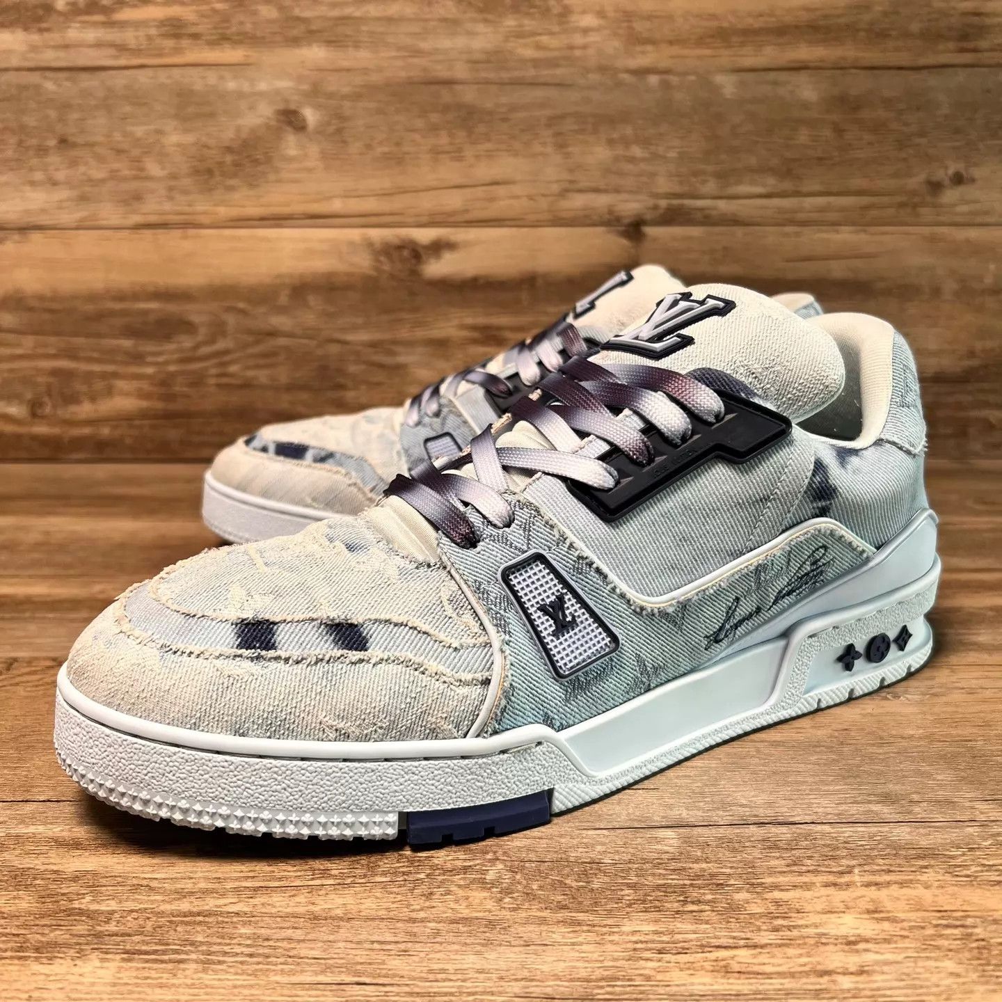 Louis Vuitton LV Denim Tie-Dye Washed Trainer UK9 43 Size US 10 / EU 43 - 1 Thumbnail