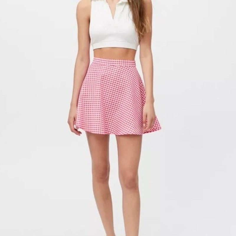 Urban Outfitters URBAN OUTFITTERS Mini Skater Skirt Pink Womens Medium Size 30" / US 8 / IT 44 - 8 Thumbnail