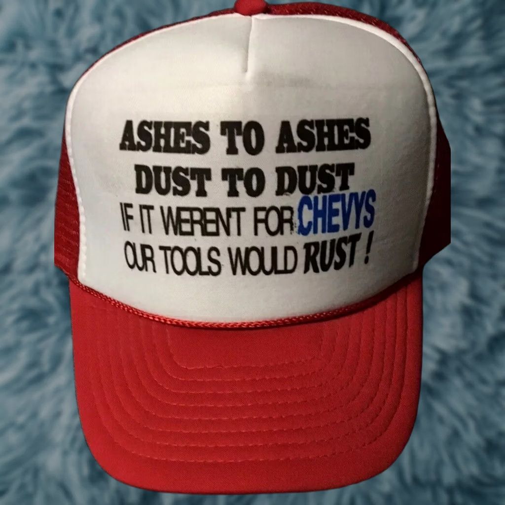 Rusty VINTAGE Trucker Hat Baseball Cap Mens Red 90s Grunge Car NASCAR NASCAR Mechanic Our Tools Rust Chevrolet 80s 70s Size ONE SIZE - 1 Thumbnail