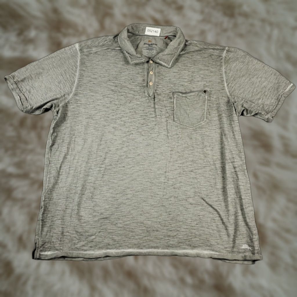 Tommy Bahama VINTAGE Tommy Bahama Polo Shirt Mens Size 2XL Gray Solid Short Sleeve Polo Men's Clothing 2XL Gray Polo Size US XXL / EU 58 / 5 - 1 Thumbnail