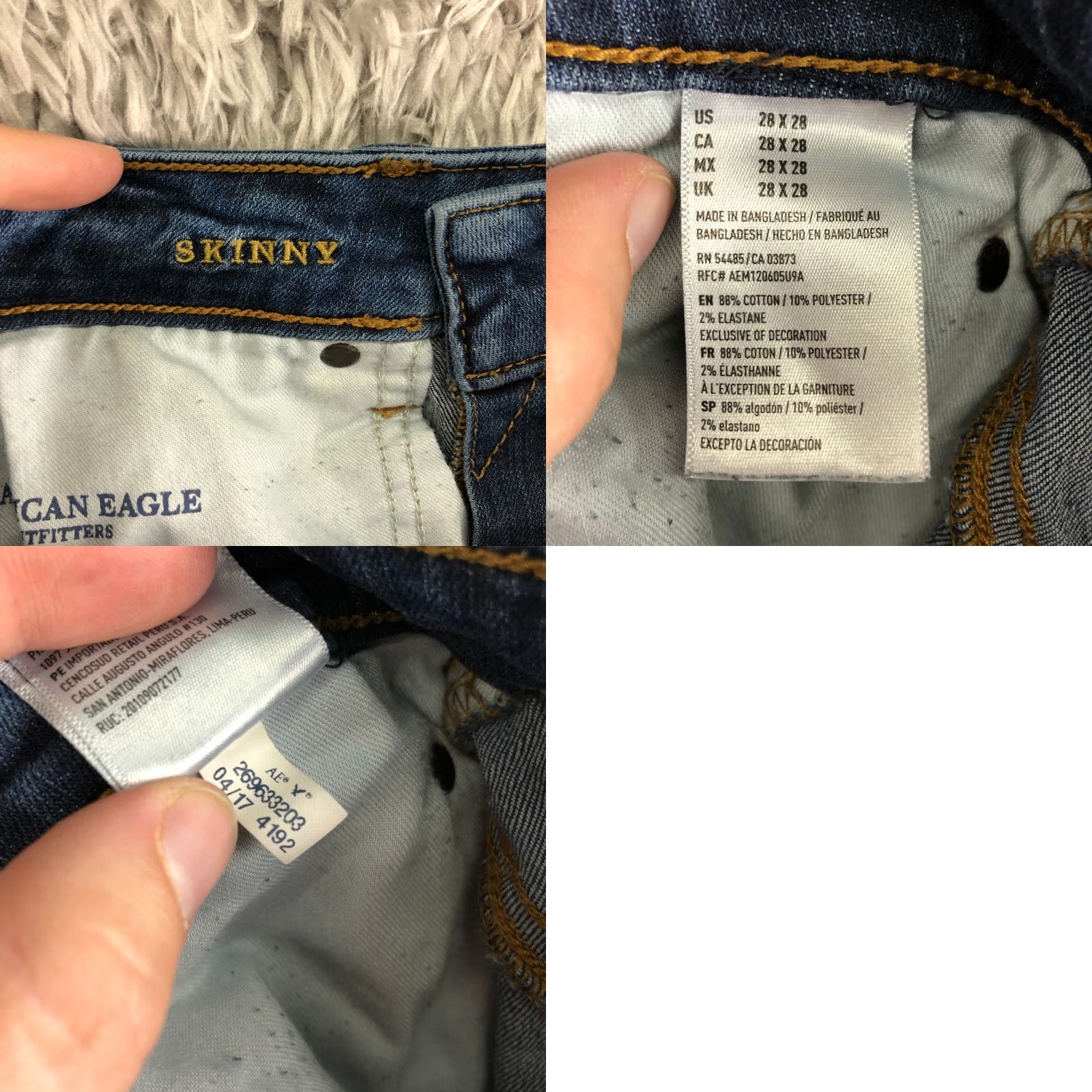American Eagle Outfitters American Eagle Jeans Mens 28x28 Mid Rise Skinny Blue Denim 5-Pocket Regular Belt Loops Vintage No Size US 28 / EU 44 - 8 Thumbnail