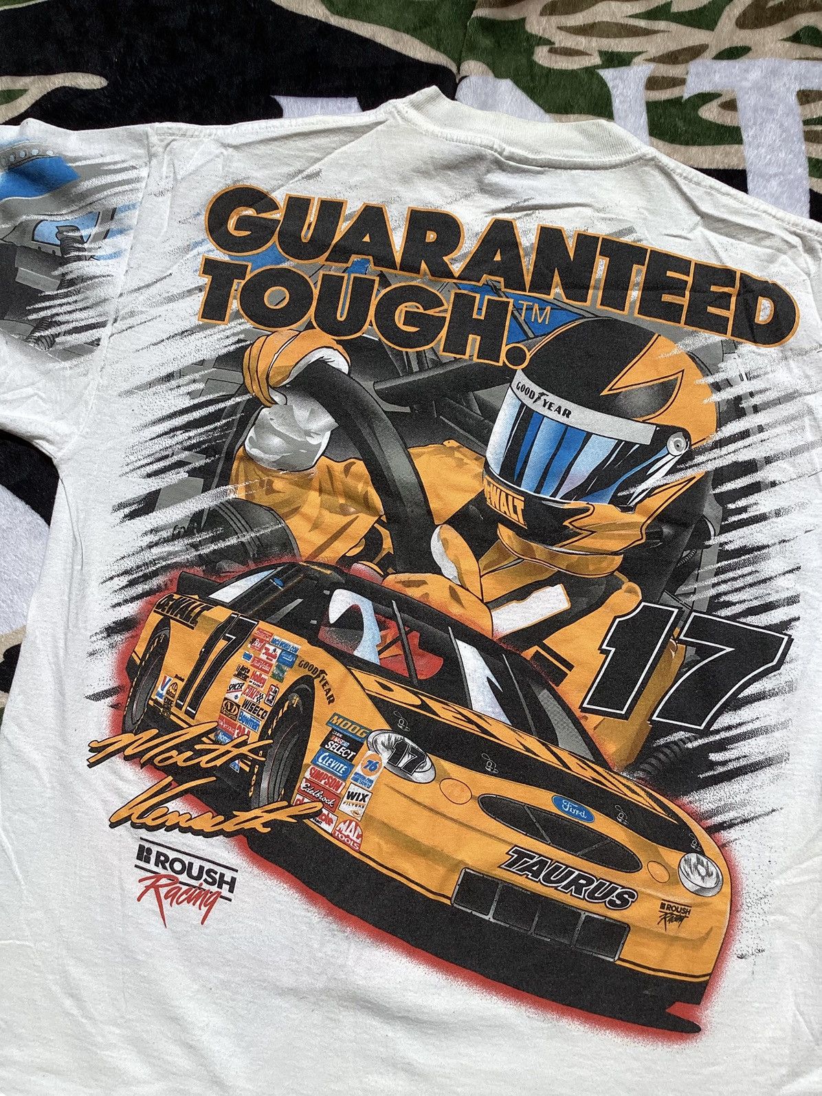 NASCAR × Vintage VTG 99 Dewalt racing Matt Kenseth #17 NASCAR AOP 2 sided Tee Size US XL / EU 56 / 4 - 4 Thumbnail