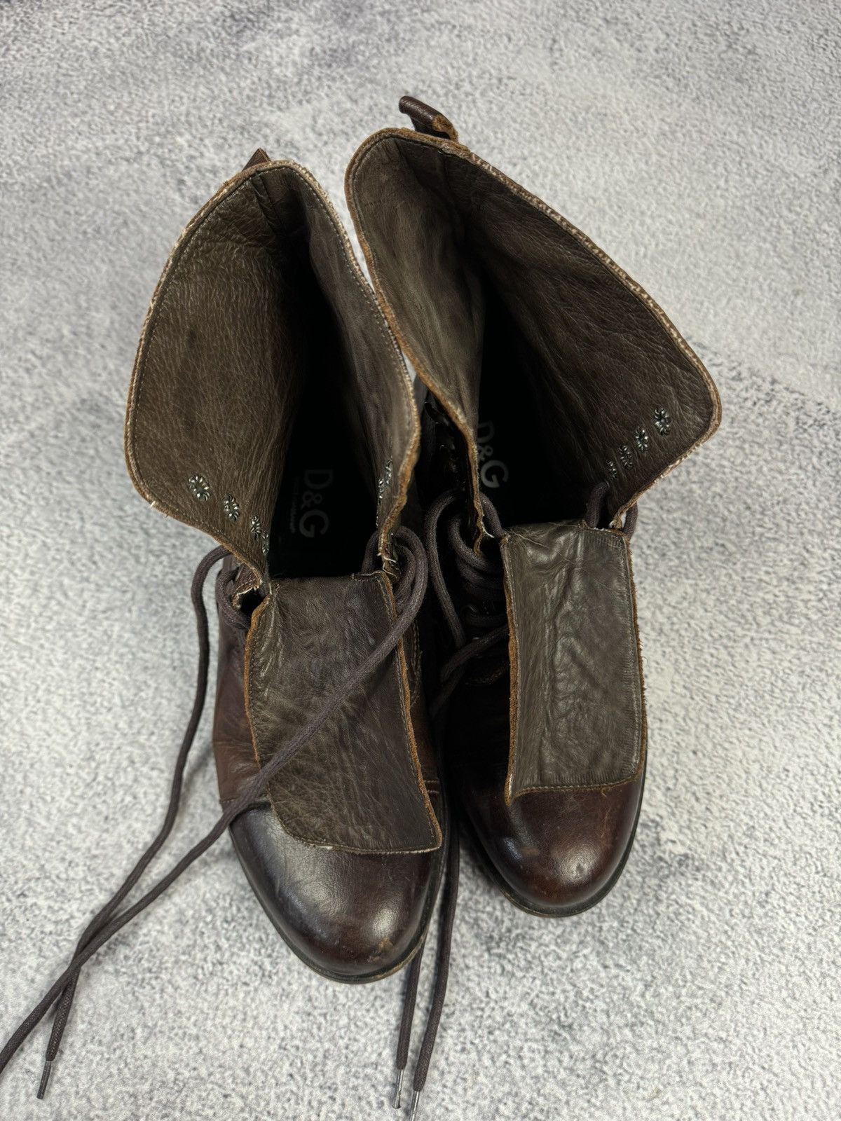 Dolce & Gabbana × Vintage DOLCE GABBANA Vintage Leather Unisex Boots Shoes Brown Size US 10 / IT 40 - 19 Thumbnail