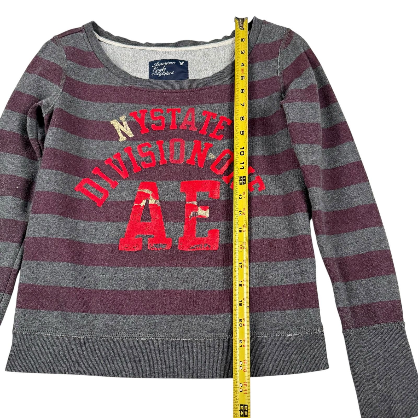 American Eagle Outfitters Vintage y2k American Eagle Women's Striped Sweatshirt Top XS Size XS / US 0-2 / IT 36-38 - 6 Thumbnail