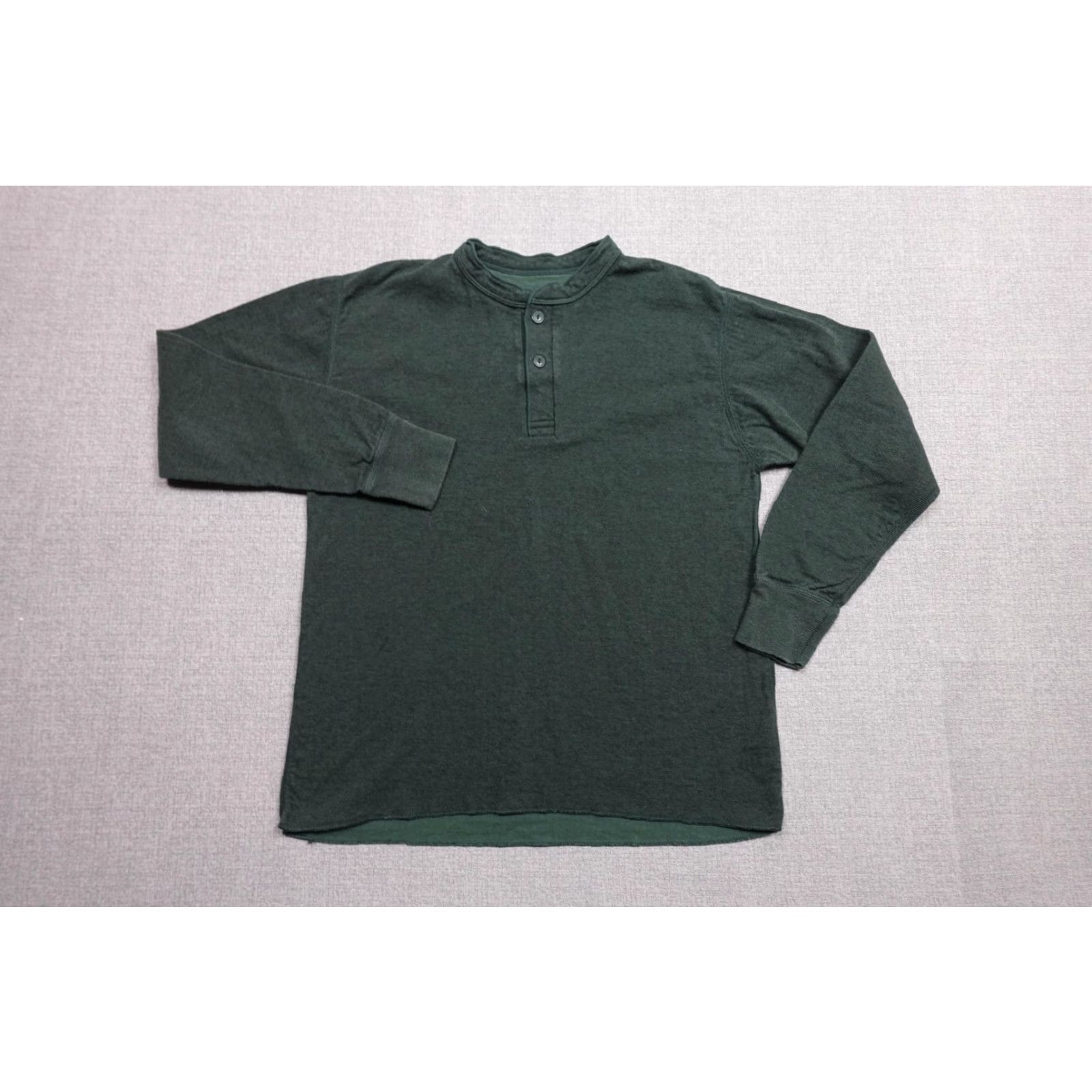 Vintage L.L. Bean Henley Shirt Mens Large Green Long Sleeve Outer Layer Wool Warm Size US L / EU 52-54 / 3 - 3 Thumbnail