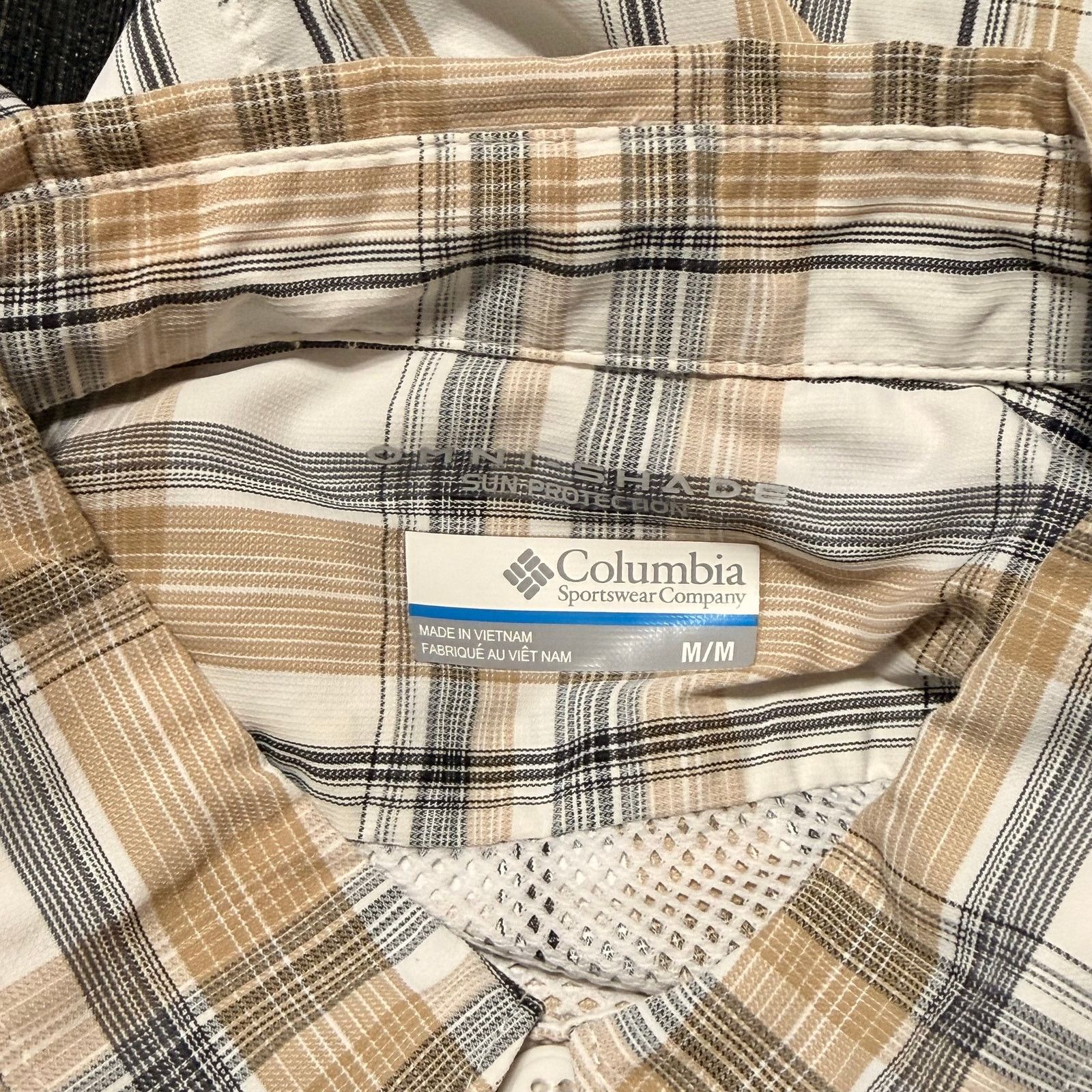 Columbia Columbia Tan Plaid Omni-Shade Button-Up Shirt | Sz M Size US M / EU 48-50 / 2 - 6 Thumbnail