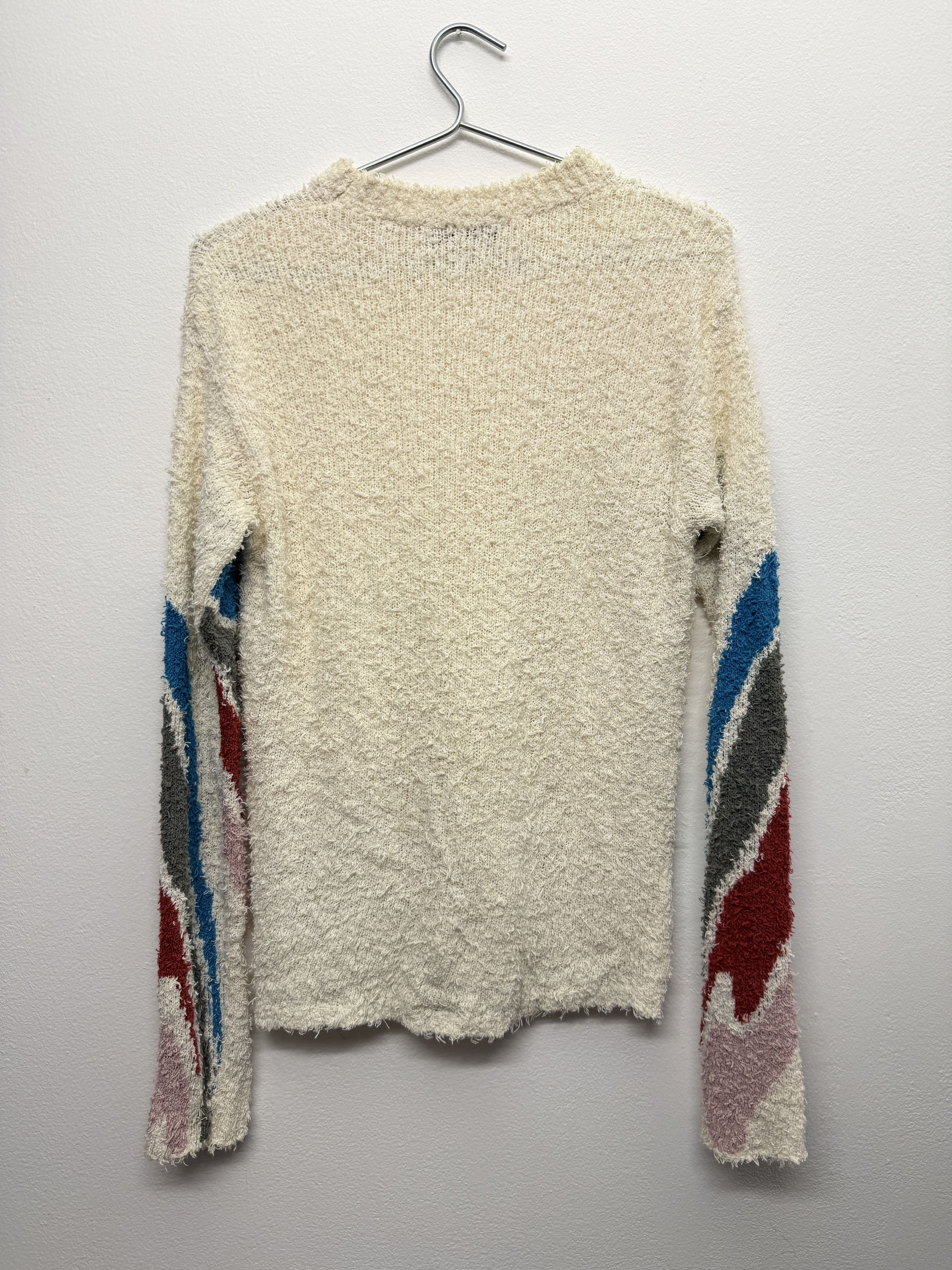 Kiko Kostadinov White Delva Sleeve Intarsia Knit Sweater Size US S / EU 44-46 / 1 - 2 Thumbnail