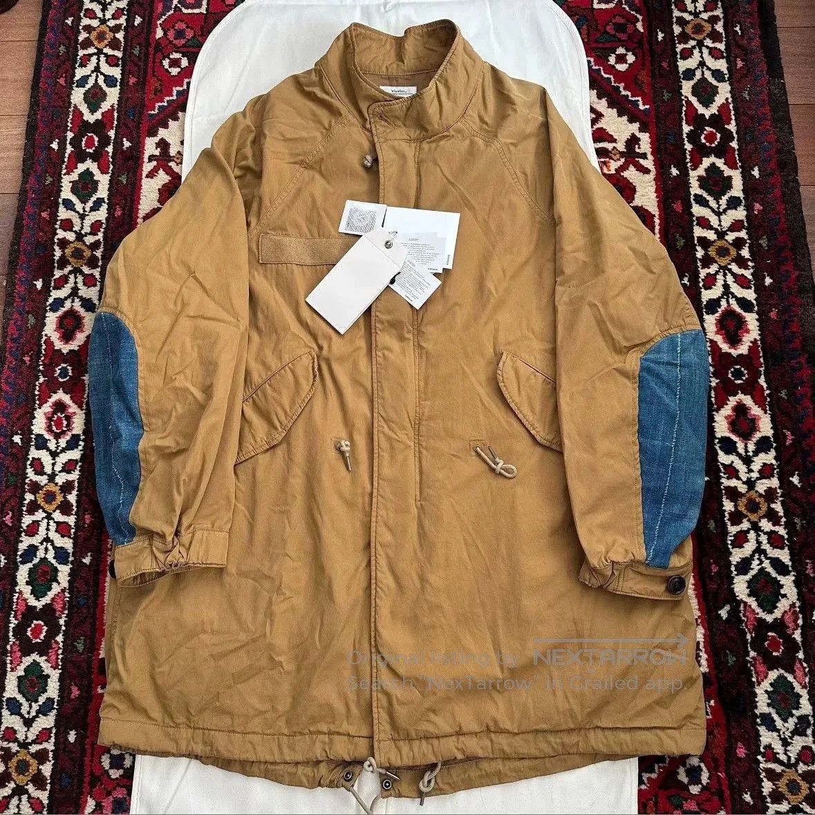 visvim six five parka 21ss in yellow.