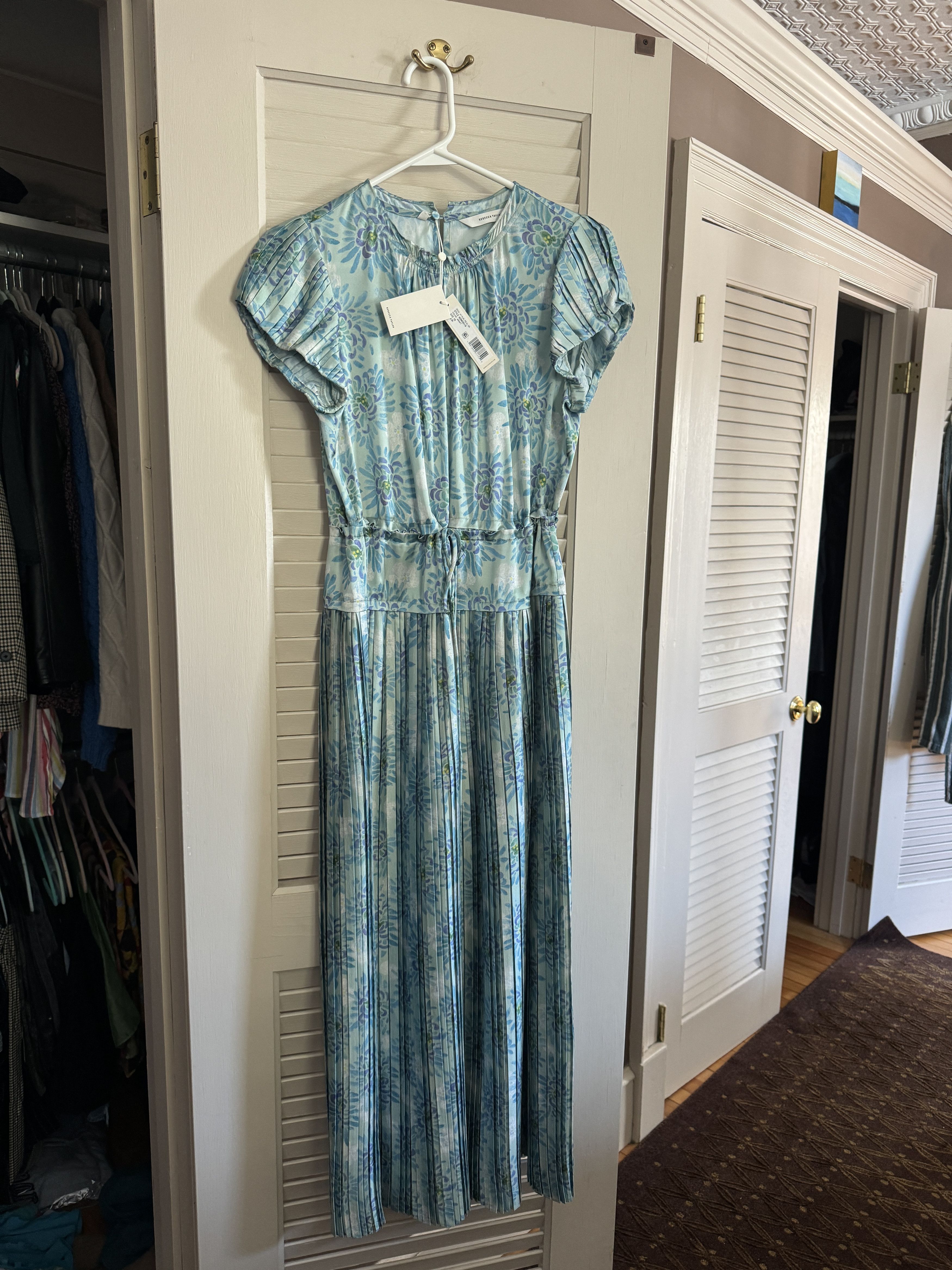 Rebecca Taylor Rebecca Taylor Blue & Green Floral Maxi Dress Size XS / US 0-2 / IT 36-38 - 6 Thumbnail