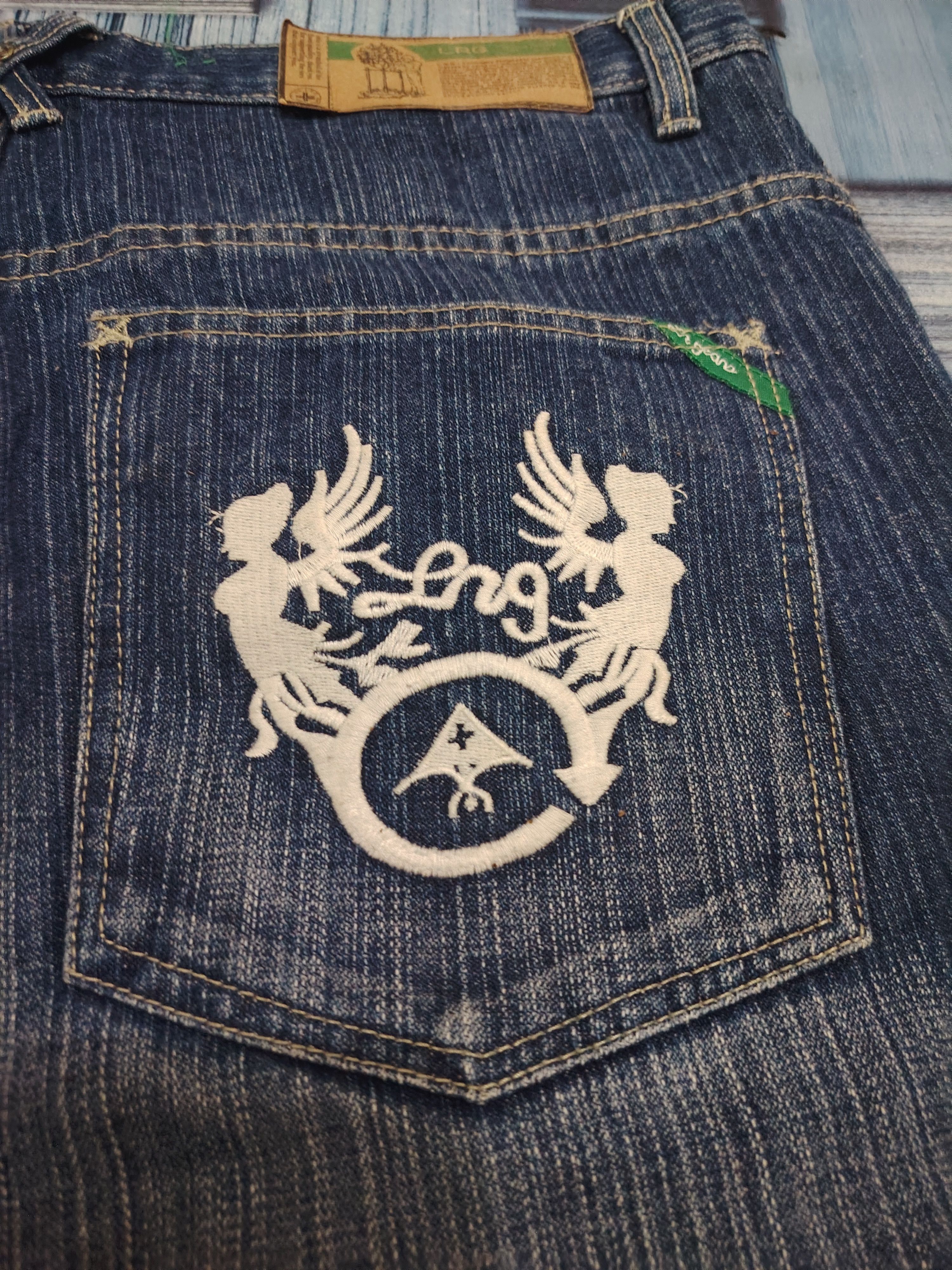 Japanese Brand 💥Insane💥 90's LRG Baggy Flared Jeans Size US 35 - 15 Thumbnail