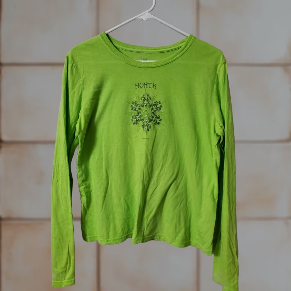 Tommy Hilfiger VINTAGE Tommy Hilfiger Shirt Womens Long Sleeve Medium Green Embroidered Button Pullover Casual Size M / US 6-8 / IT 42-44 - 1 Thumbnail