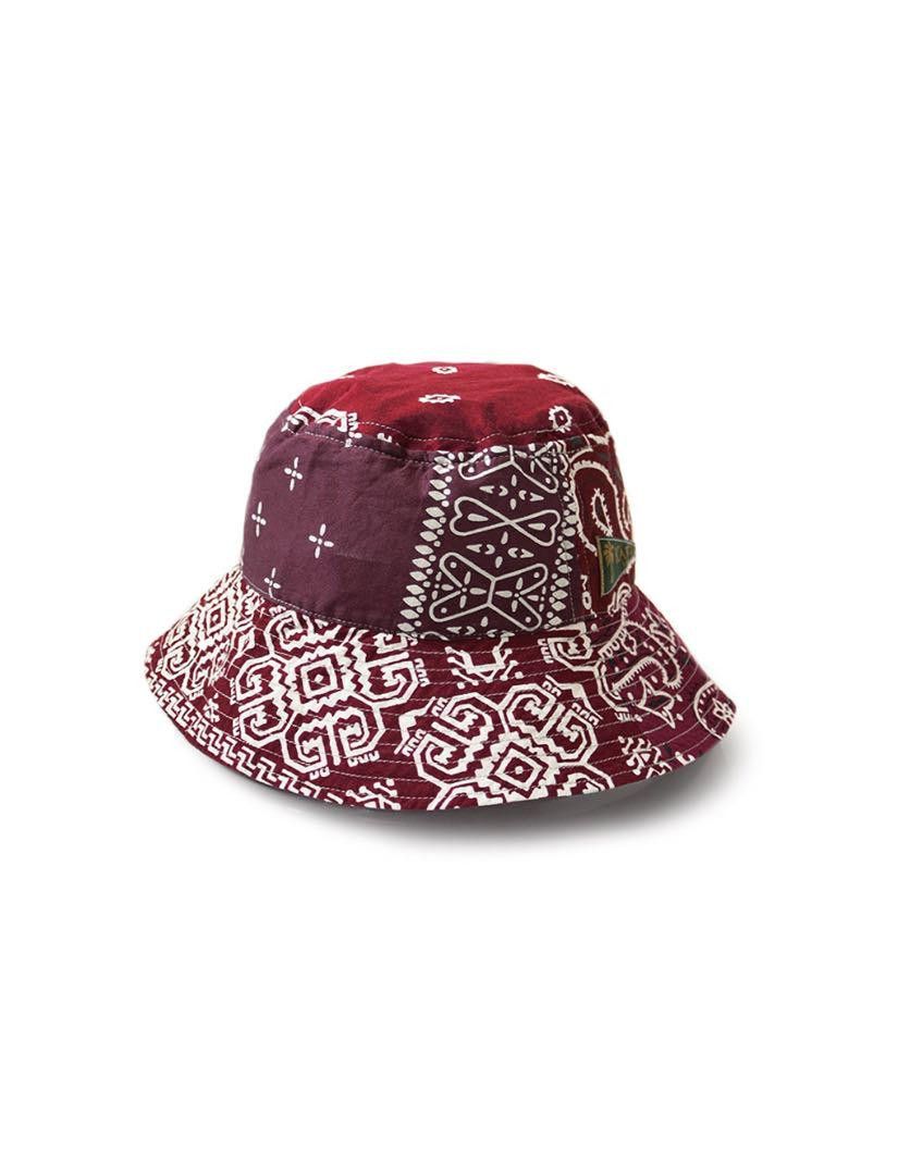 Kapital KAPITAL Bandana Patchwork Long Brim Bucket Hat Red Size ONE SIZE - 1 Thumbnail