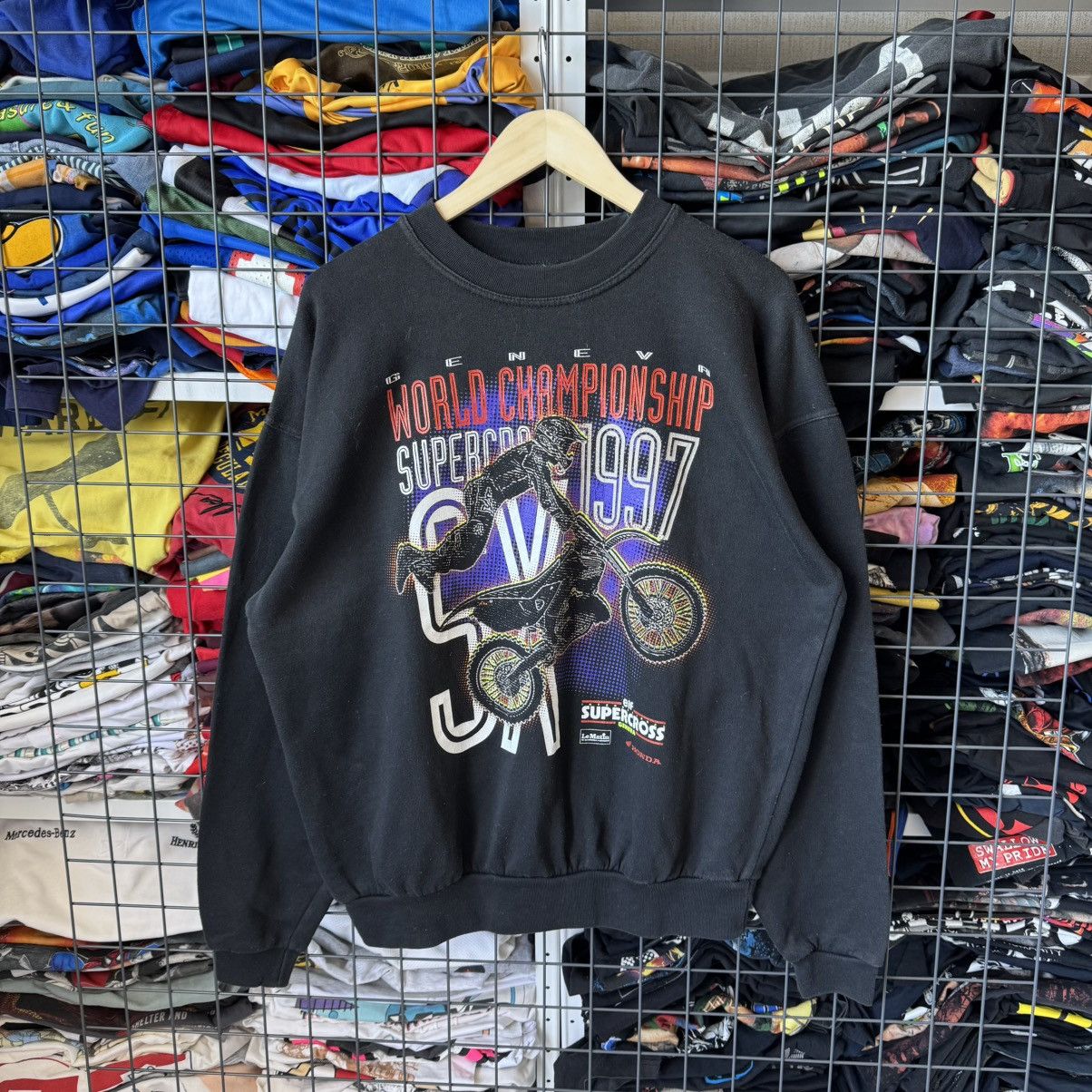 Vintage Vintage 1997 Whale Geneva Championship Honda Sweatshirt Size US XL / EU 56 / 4 - 1 Thumbnail