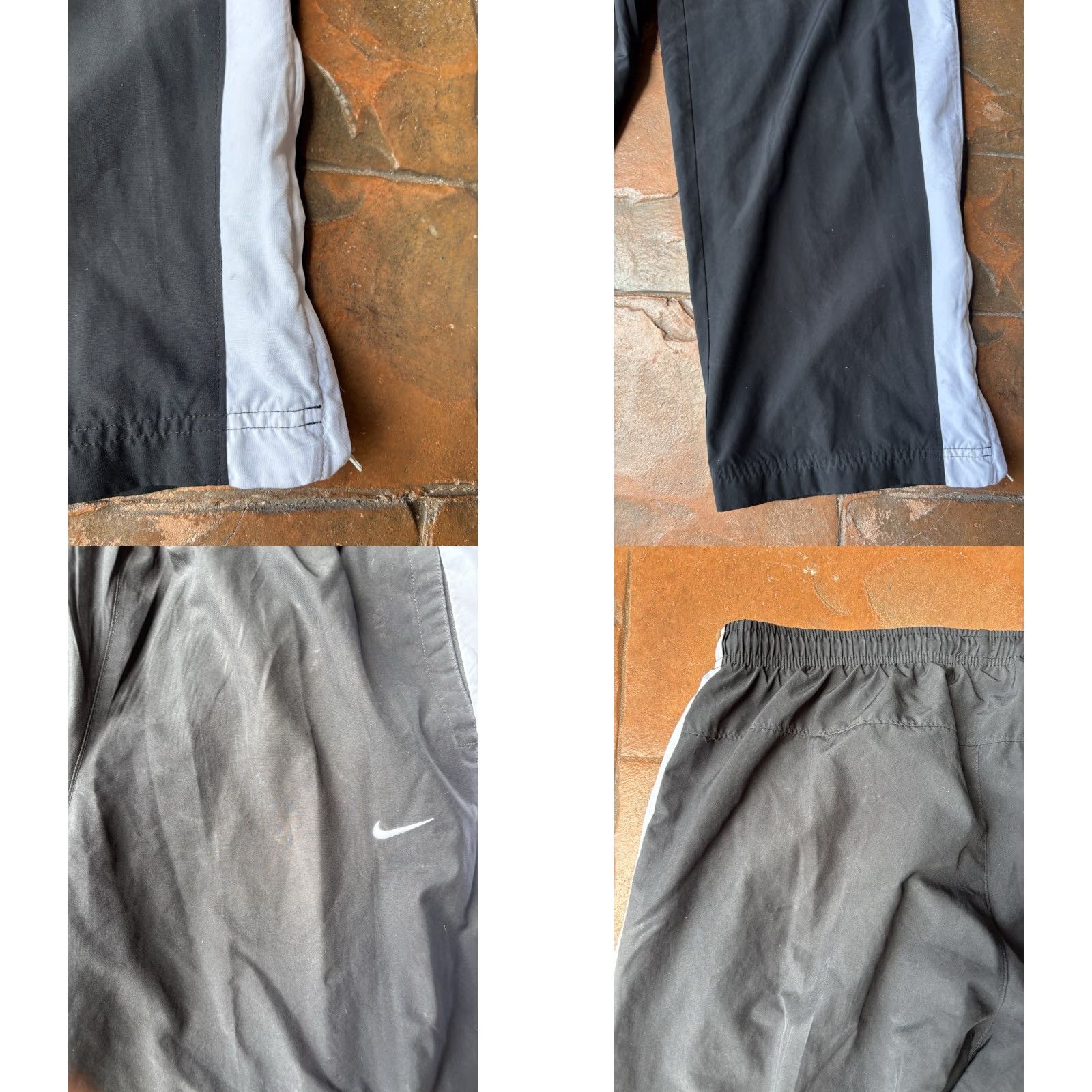 Nike VINTAGE Nike Windbreaker Track Pants Black Large Swoosh Grunge Hip Hop Mens L Size US 33 - 8 Thumbnail